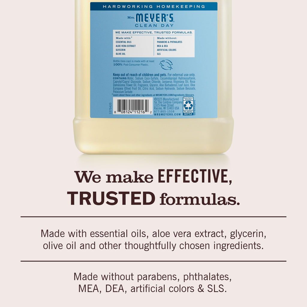 MRS. MEYER'S CLEAN DAY Hand Soap Refill, Rain Water Scent, 33 Fl Oz Bottle