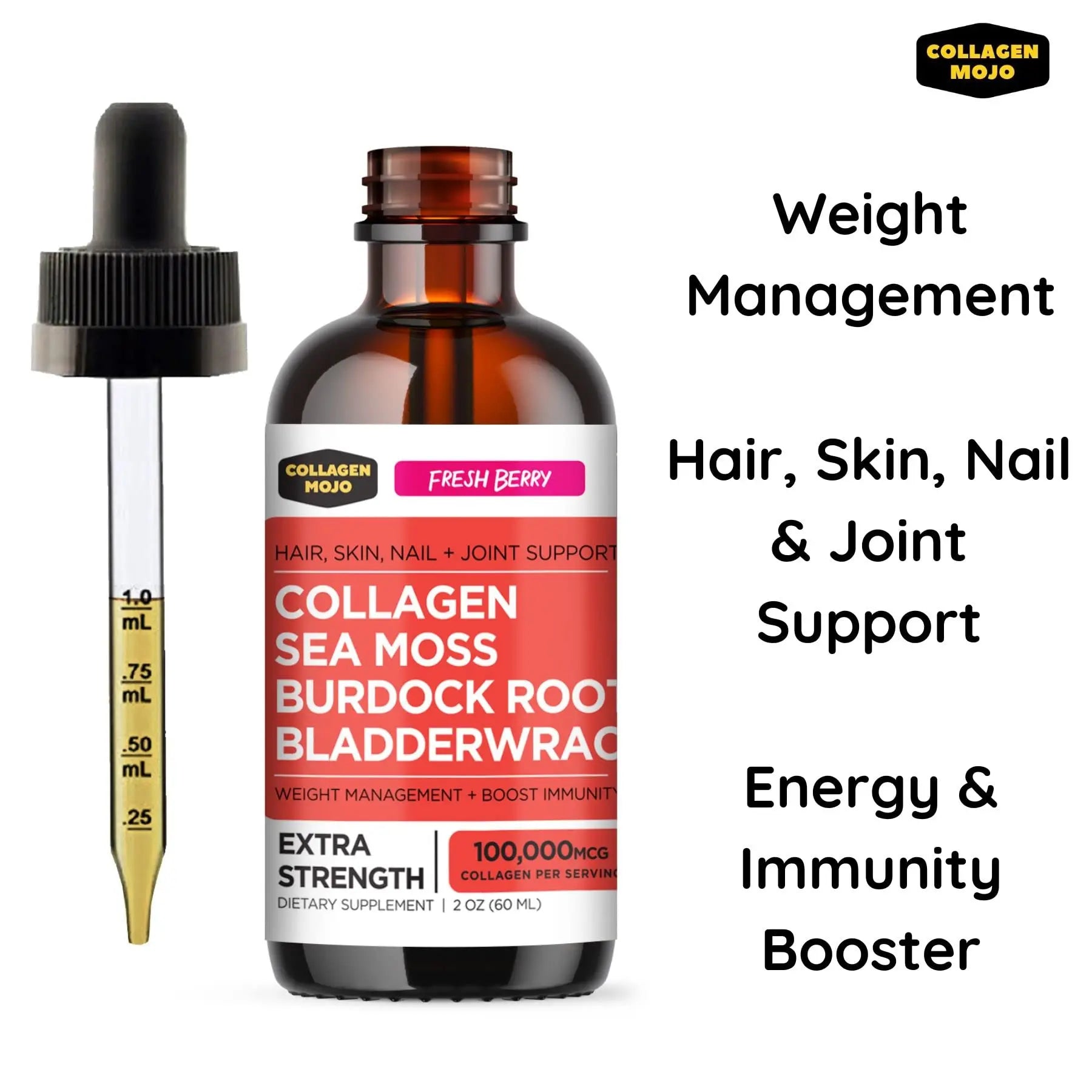 Collagen Mojo Liquid Collagen Peptides with Sea Moss, Burdock Root & Bladderwrack Collagen Mojo Au supplements