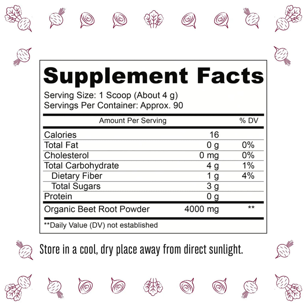 TruBaio Organic Beet Root Powder: Nitric Oxide Booster, Circulation and Stamina Increasing TruBaio Au supplements