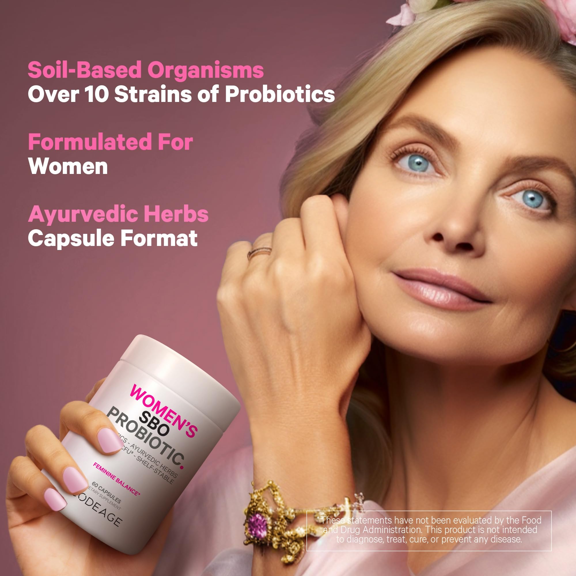 Codeage Women’s Probiotics Supplement - 50 Billion CFUs - SBO Probiotics & Prebiotics - Cranberries - Feminine Health - Fermented Botanical Blend, Whole Food Supplement - Vegan, Non-GMO - 60 Capsules Codeage Au supplements