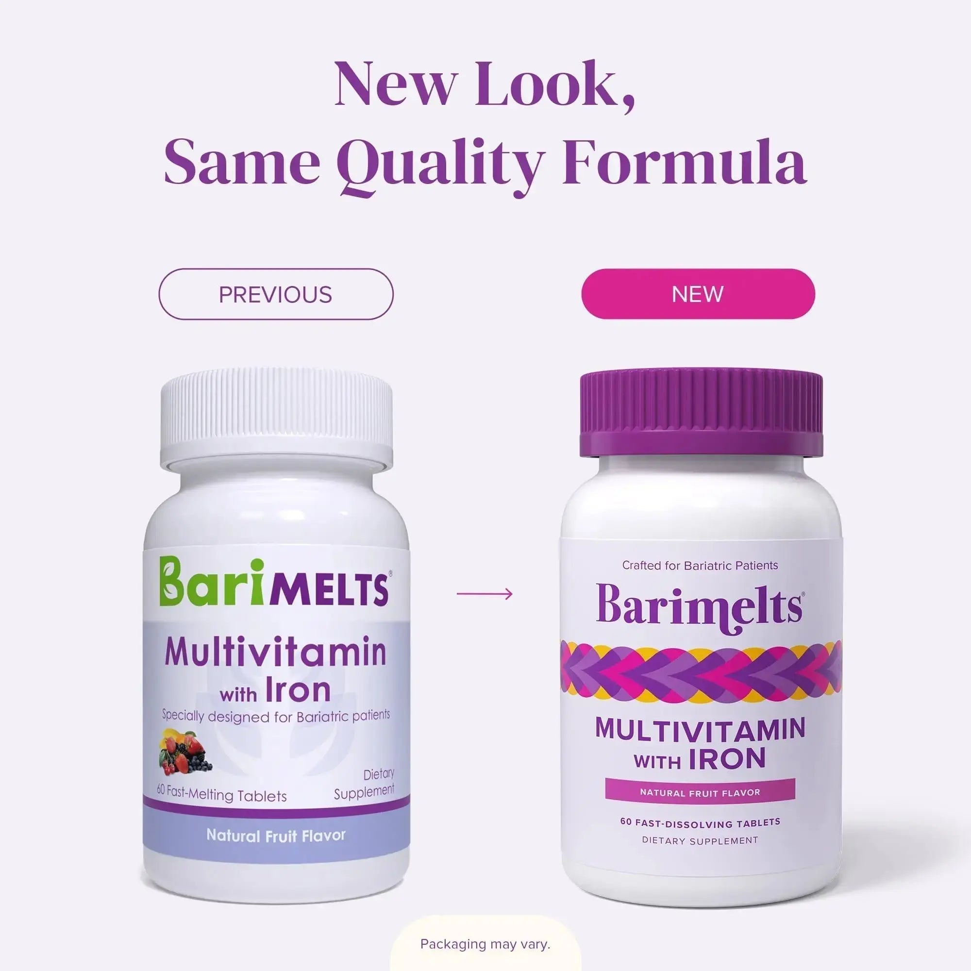BariMelts Bariatric Multivitamin with Iron, 60 Fast-Dissolving Tablets (1-Month Supply), Sugar-Free Bariatric Vitamins for Women, Natural Fruit Flavor BariMelts Au supplements