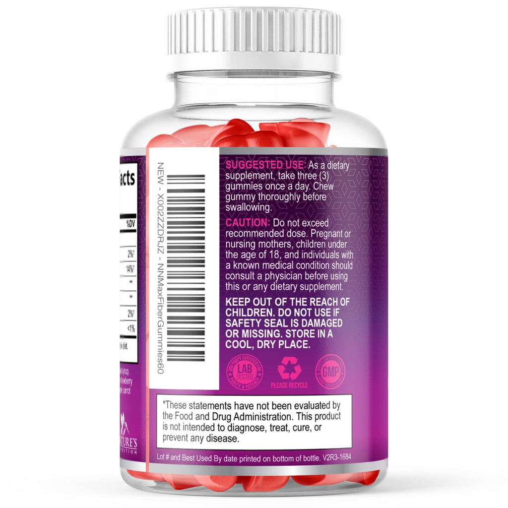 Fiber Gummies for Adults - Soluble Fiber 4g Per Serving - Plant-Based Prebiotic Fiber Supplement for Digestive Health, Gut Health, & Regularity Support - Vegan Gummy