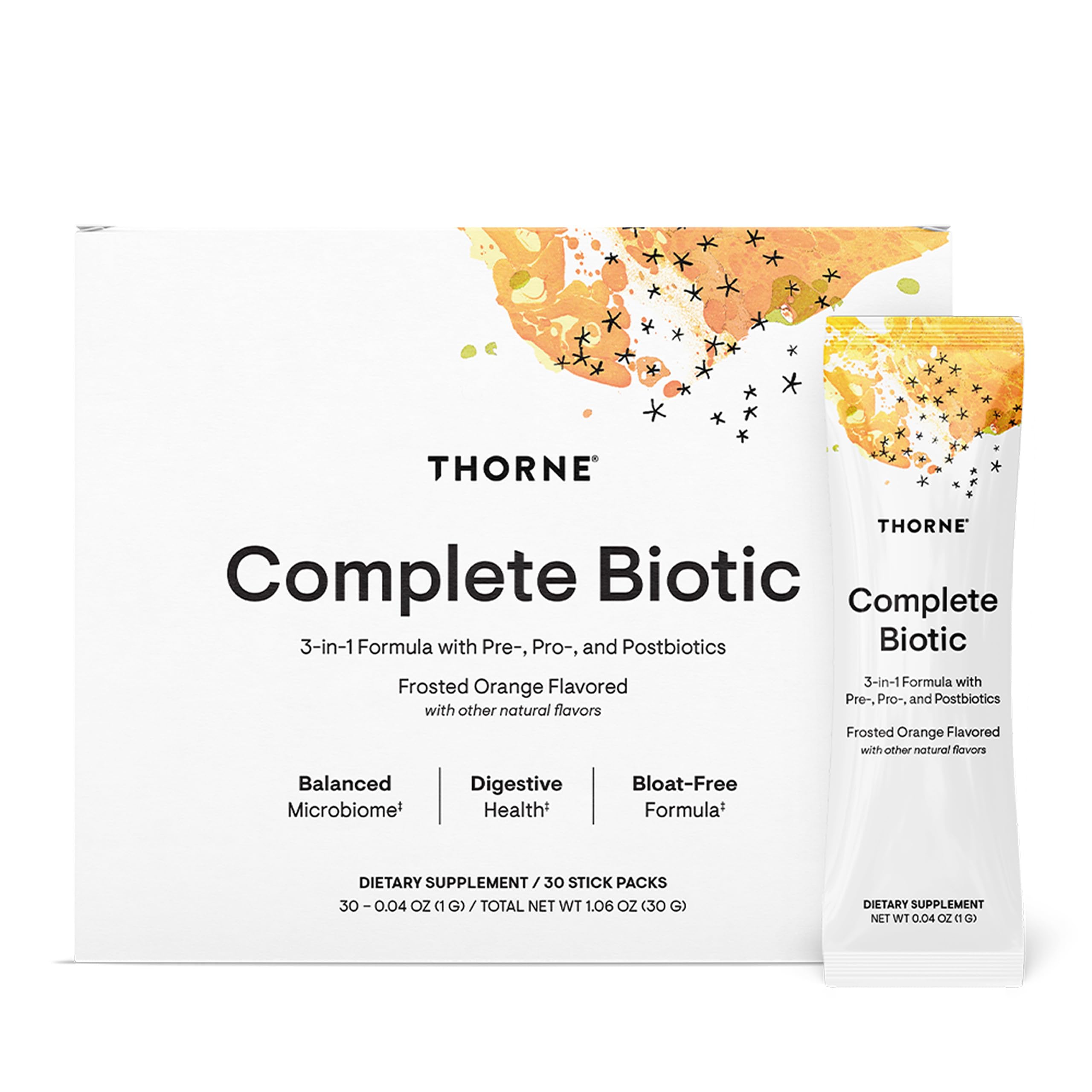 THORNE - Complete Biotic - Probiotic, Prebiotic & Postbiotic for Women, Men & Kids - Supports Gut, Digestive & Immune Health* - Occasional Constipation, Diarrhea, Gas & Bloating Relief* - 30 Servings THORNE Au supplements