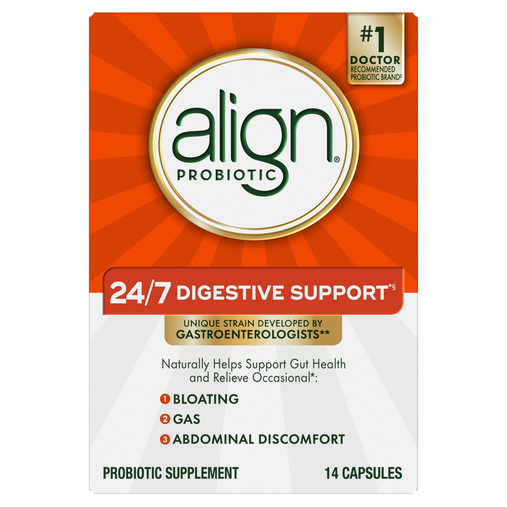 Align Probiotic, 24/7 Digestive Support*§, Probiotics for Women and Men, Probiotics for Digestive Health, Men and Womens Probiotic Capsules Help Relieve Occasional Bloating & Gas*, 14 Capsules Align Au supplements