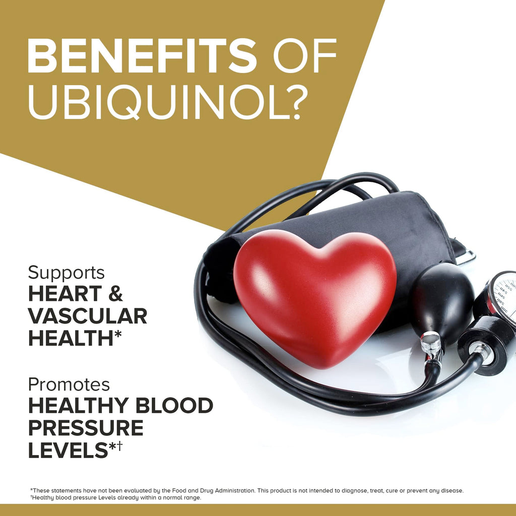 Qunol 100mg Ubiquinol, Powerful Antioxidant for Heart & Vascular Health, Essential for Energy Production