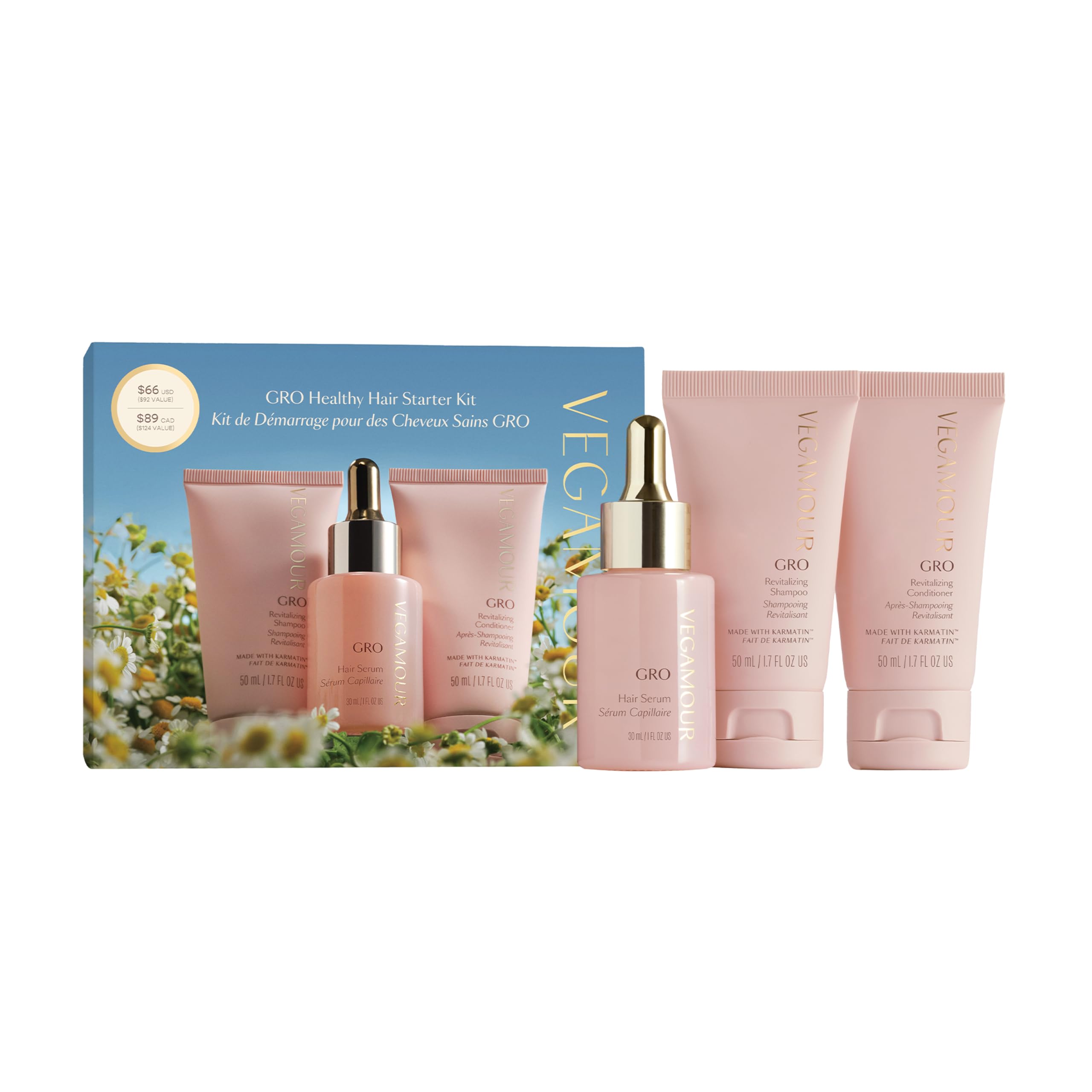 VEGAMOUR GRO Healthy Hair Starter Kit | Full Size GRO Serum for Thinning & Shedding plus Travel Size Shampoo and Conditioner with Vegan Keratin to Support Thicker, Fuller Looking Locks | $92 Value VEGAMOUR Au supplements