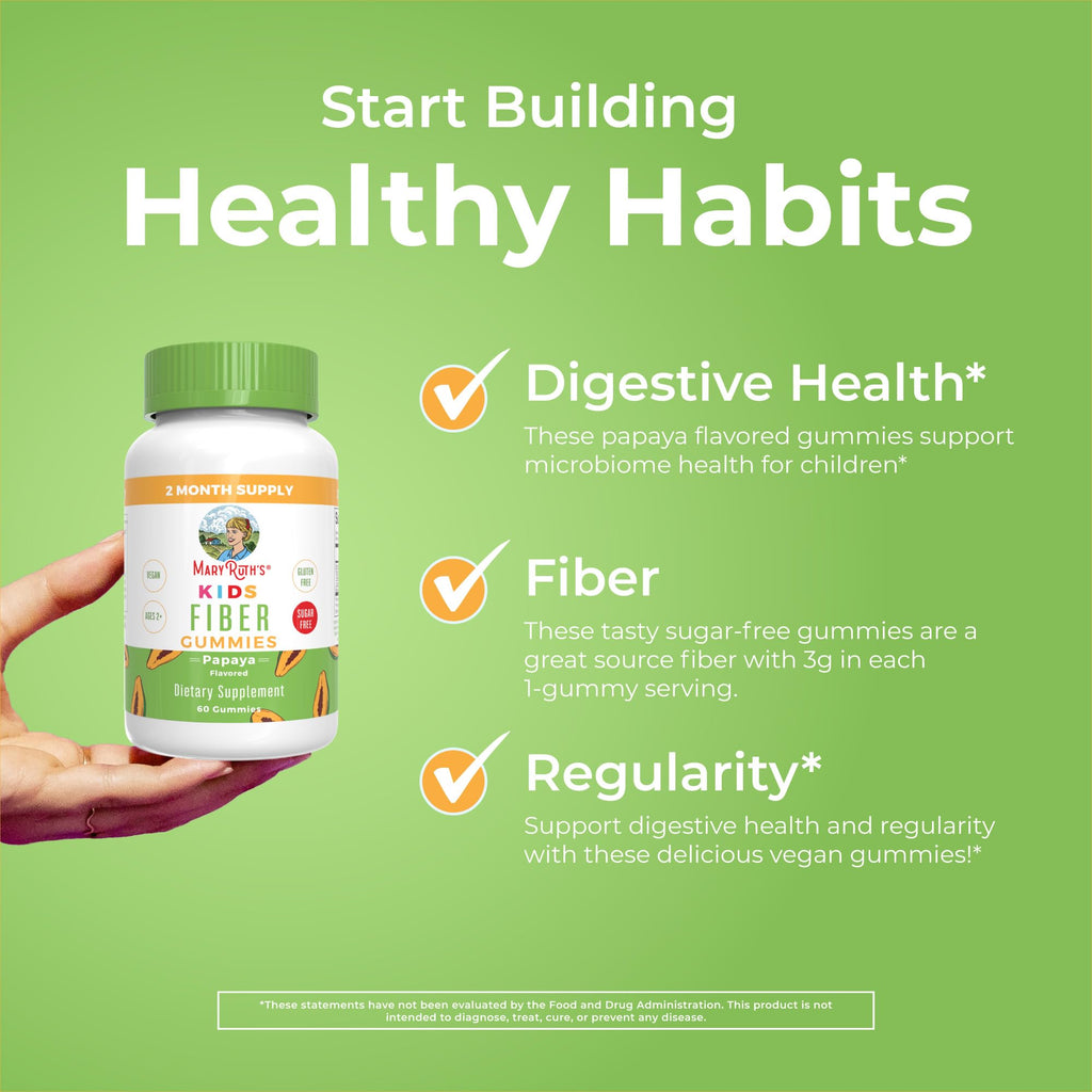 MARYRUTH'S Fiber Gummies for Kids | 2 Month Supply | Sugar Free | Soluble Fiber Supplement | Gut Health & Digestion Support