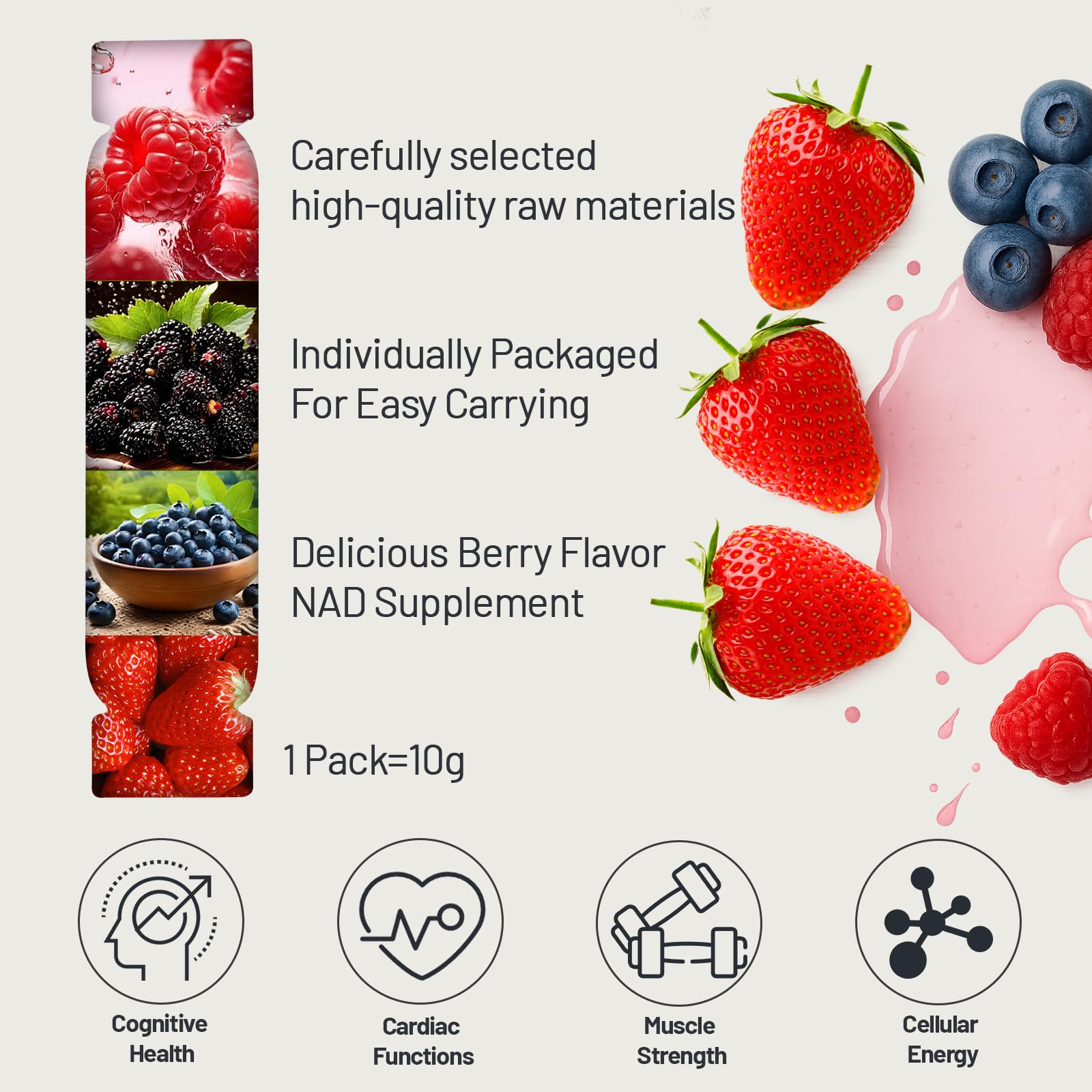NAD Supplement 1000mg with Resveratrol Pure Organic Liquid Packets - Nicotinamide Riboside Supplements with PQQ - Liposomal NAD+ Berry Flavor Drink - Cellular Energy & Anti-Aging Support, 30 Packs YYURAURB Au supplements