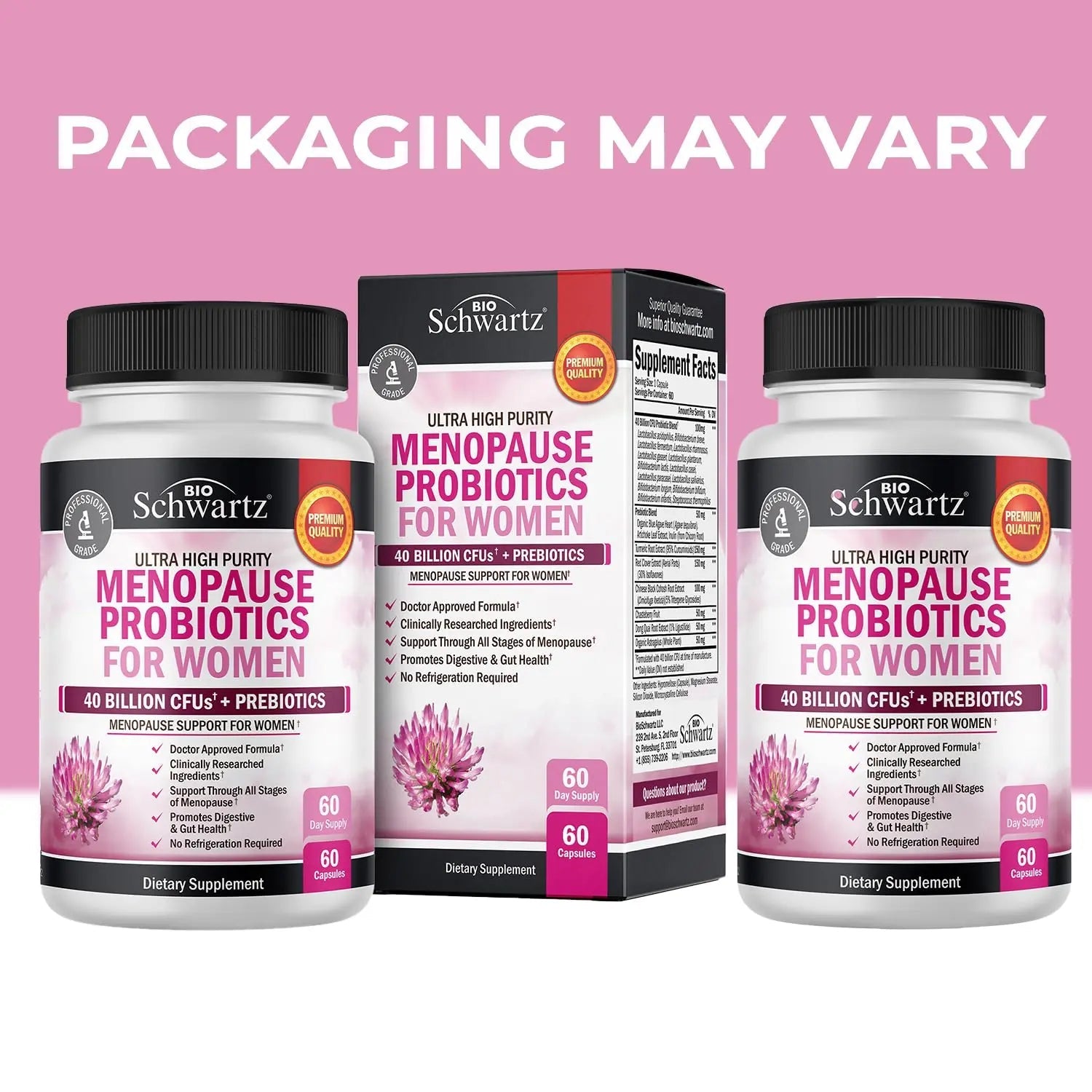 Menopause Support Probiotics for Women - Unique Menopause Relief for Hot Flashes BioSchwartz Au supplements