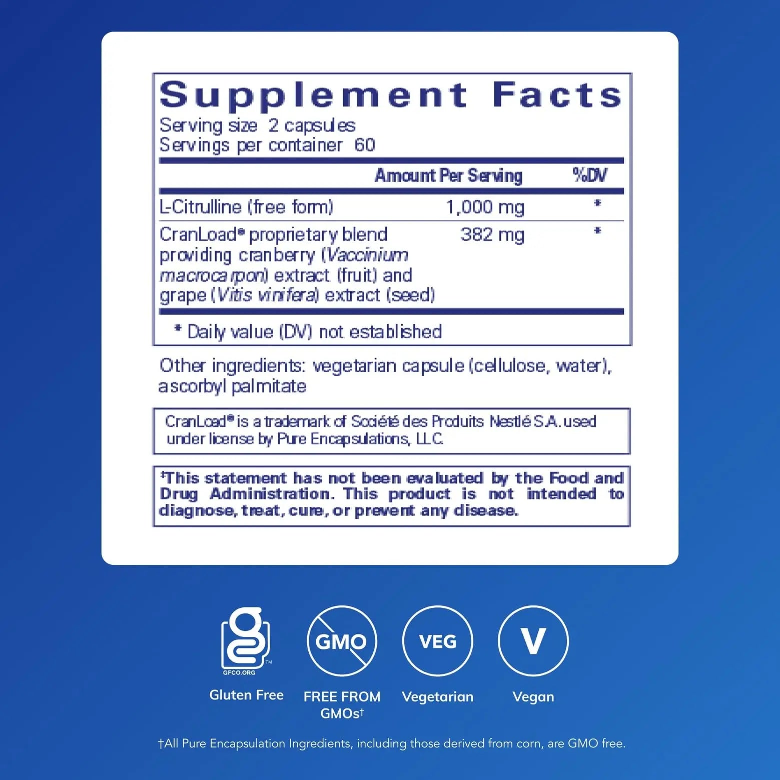 Pure Encapsulations Nitric Oxide Ultra (Capsules) - Supplement Supports Nitric Oxide Production, Healthy Blood Flow & Vascular Health - with L-Citrulline & CranLoad Cranberry Extract - 120 Capsules Pure Encapsulations Au supplements
