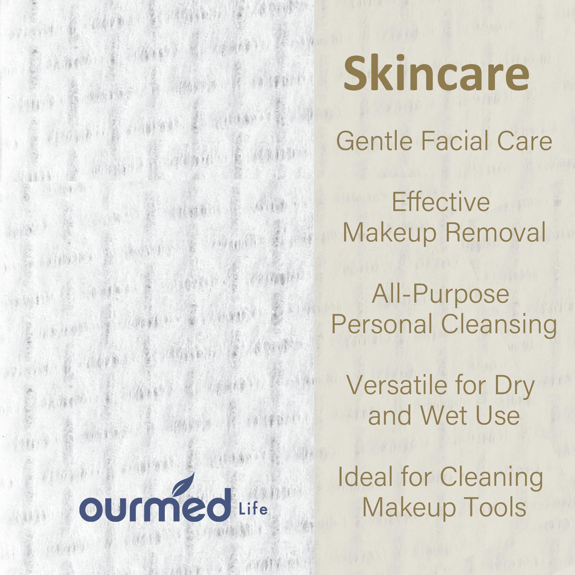 Ourmed Life Face Towels, Disposable Biodegradable Facial Towels for Sensitive Skin