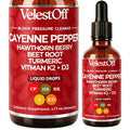 Velestoff Cayenne Pepper Drops Supplement Liquid, Onaise Cayenne Drops - Cayenne Pepper, Hawthorn Berry, Beet Root, Turmeric, Vitamin K2+d3, Immune Support, Energy Boost, 2 fl. oz. LANZF Au supplements