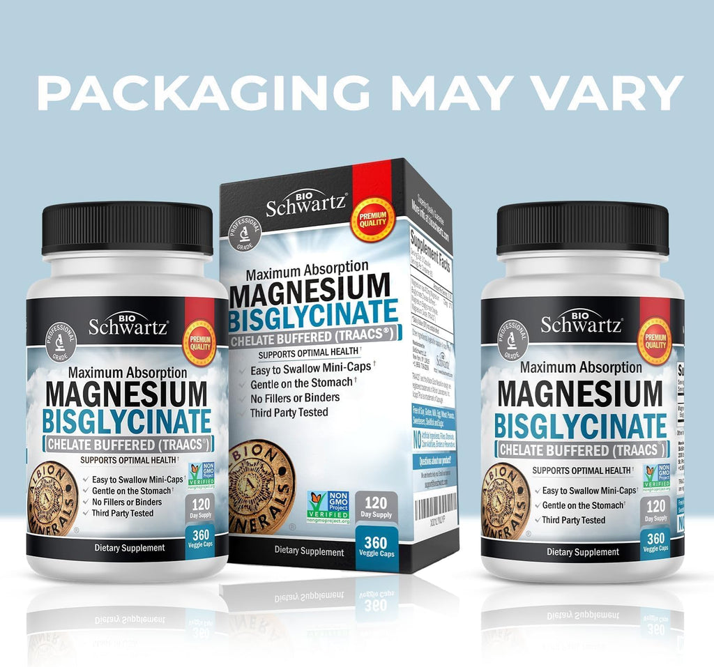 Magnesium Bisglycinate Chelated Supplement - High Absorption Magnesium Glycinate Supplement for Women and Men - Sleep, Muscle, Bone & Joint Support
