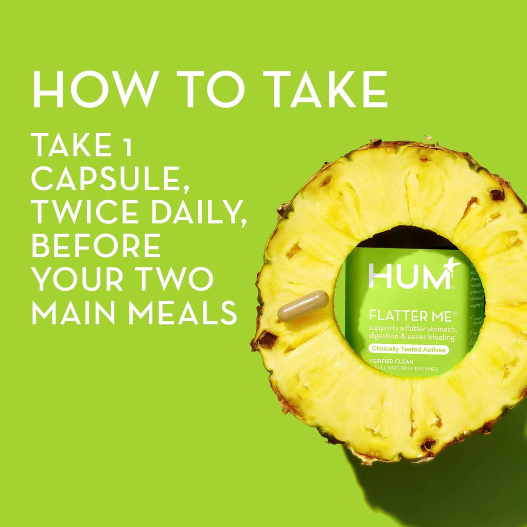 HUM Flatter Me Supplement for Daily Bloating - 18 Full Spectrum Digestive HUM Au supplements