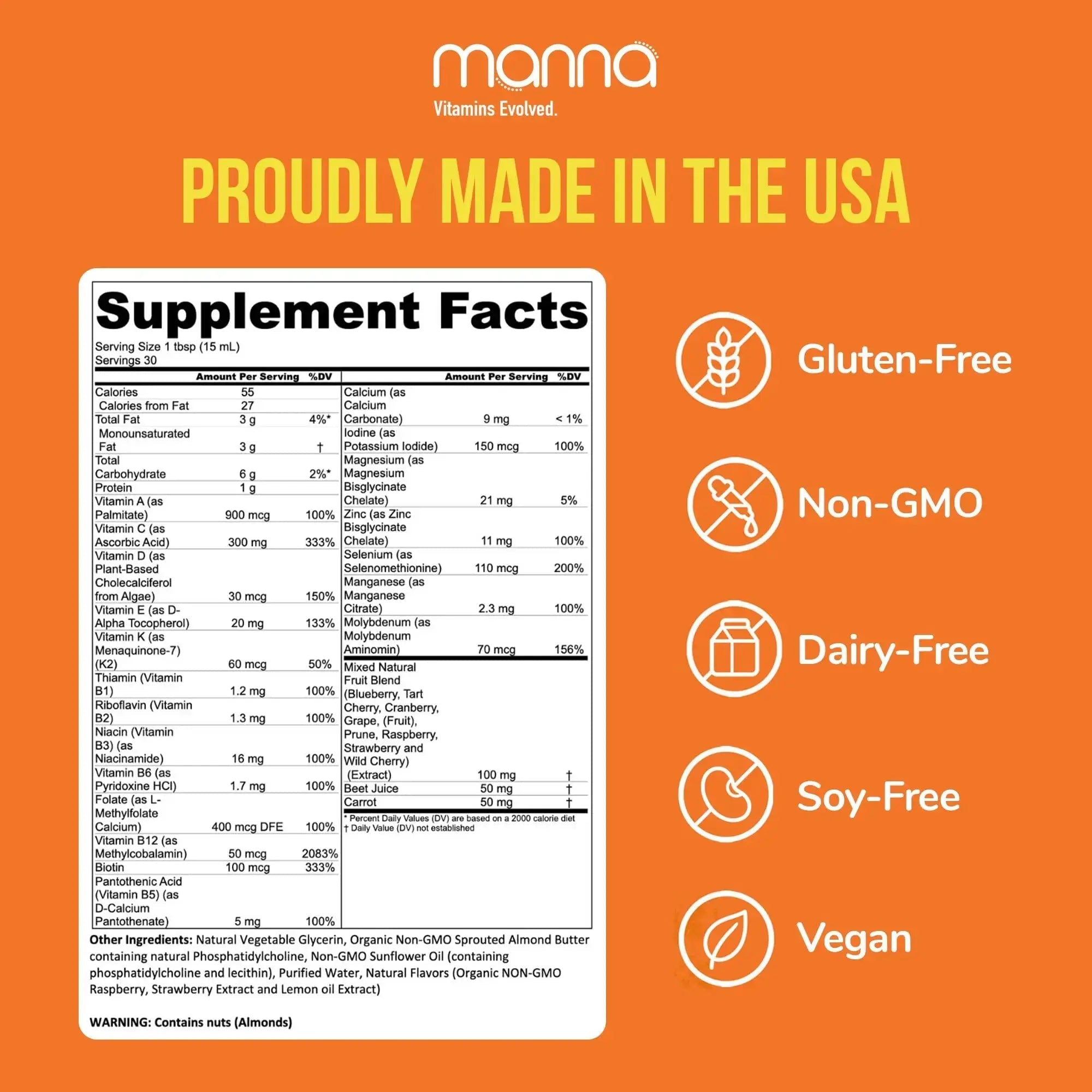 Manna Vitamins Evolved Liposomal Multivitamin - Daily Multivitamin Provides 20 Vitamins and Minerals - Multivitamins for Men and Women Manna Vitamins Evolved Au supplements