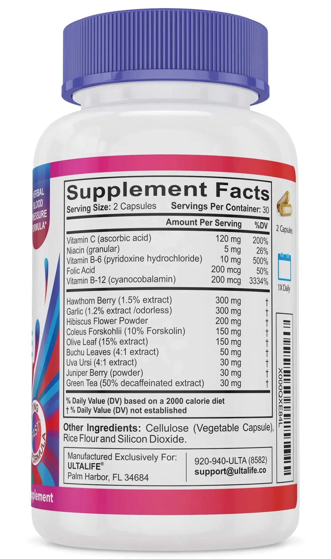 ULTALIFE Blood Pressure Supplements - Advanced Blood Pressure Supplement Complex ULTALIFE Au supplements