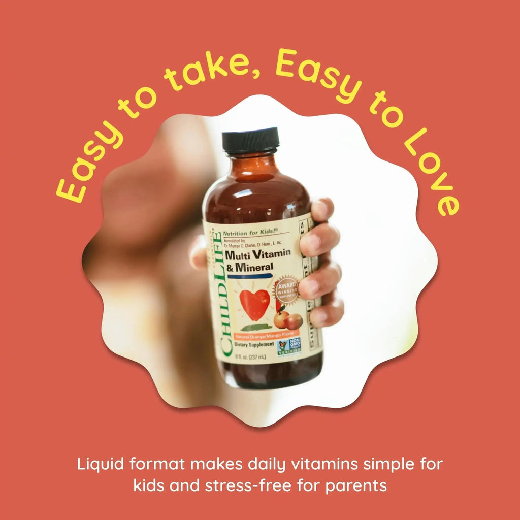 CHILDLIFE Essentials Kids Multivitamin & Mineral - Vitamins for Kids, Liquid Multivitamin for Toddler & Baby - Natural Orange & Mango, 8 Fl Oz (Pack of 2) CHILDLIFE ESSENTIALS Au supplements