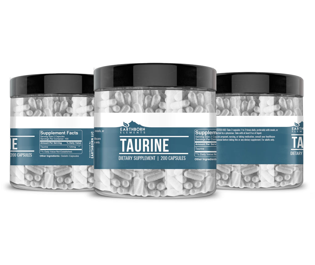Earthborn Elements Taurine, 200 Capsules, Pure & Undiluted, No Additives Earthborn Elements Au supplements