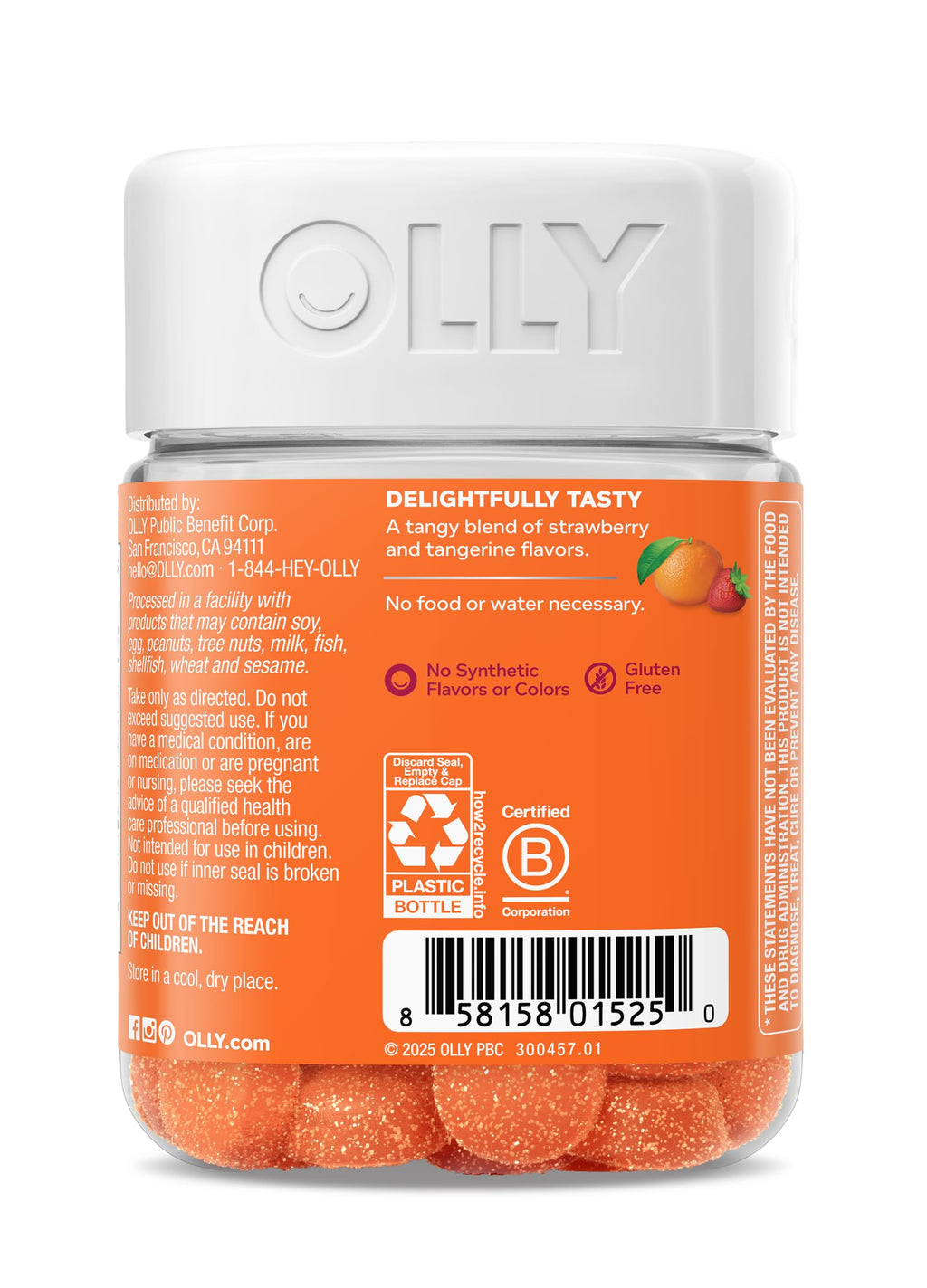 OLLY Laser Focus Gummy, Ginseng, Alpha GPC, B Vitamins, Berry Tangerine Flavor - 36 Count OLLY Au supplements
