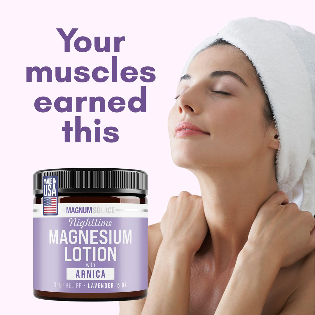 Magnum Solace Nighttime Magnesium Lotion with Arnica – Highly Concentrated Magnesium
