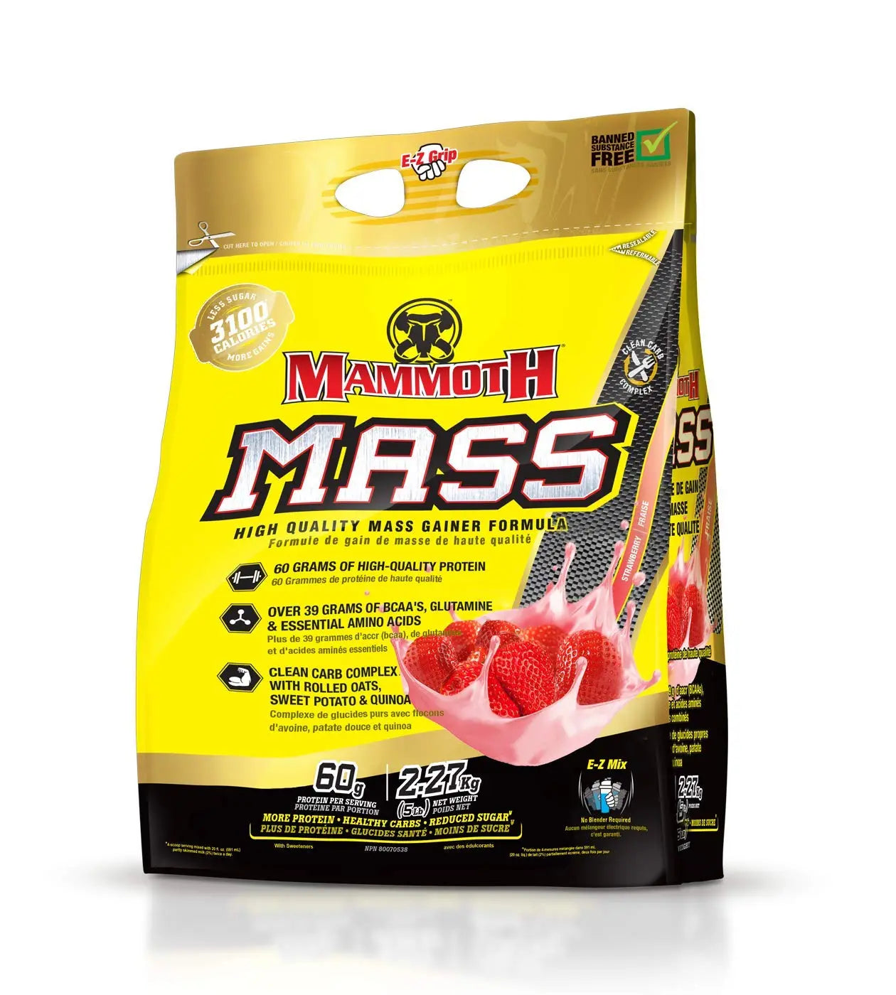 Inter-Active Nutrition Mammoth Mass Supplement, 2.27kg Strawberry Mammoth Au supplements