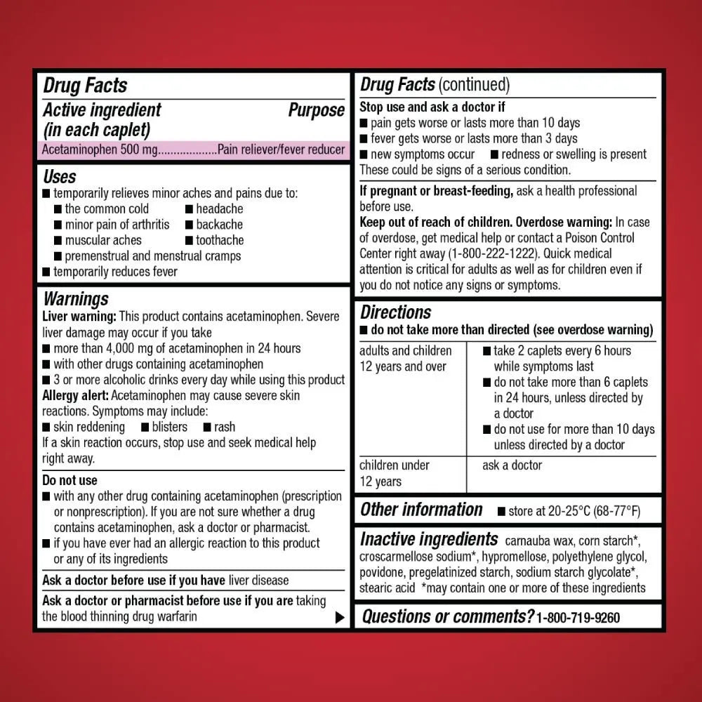 Amazon Basic Care Extra Strength Pain Relief, Acetaminophen Caplets, 500 mg, 200 Ct Amazon Basic Care Au supplements