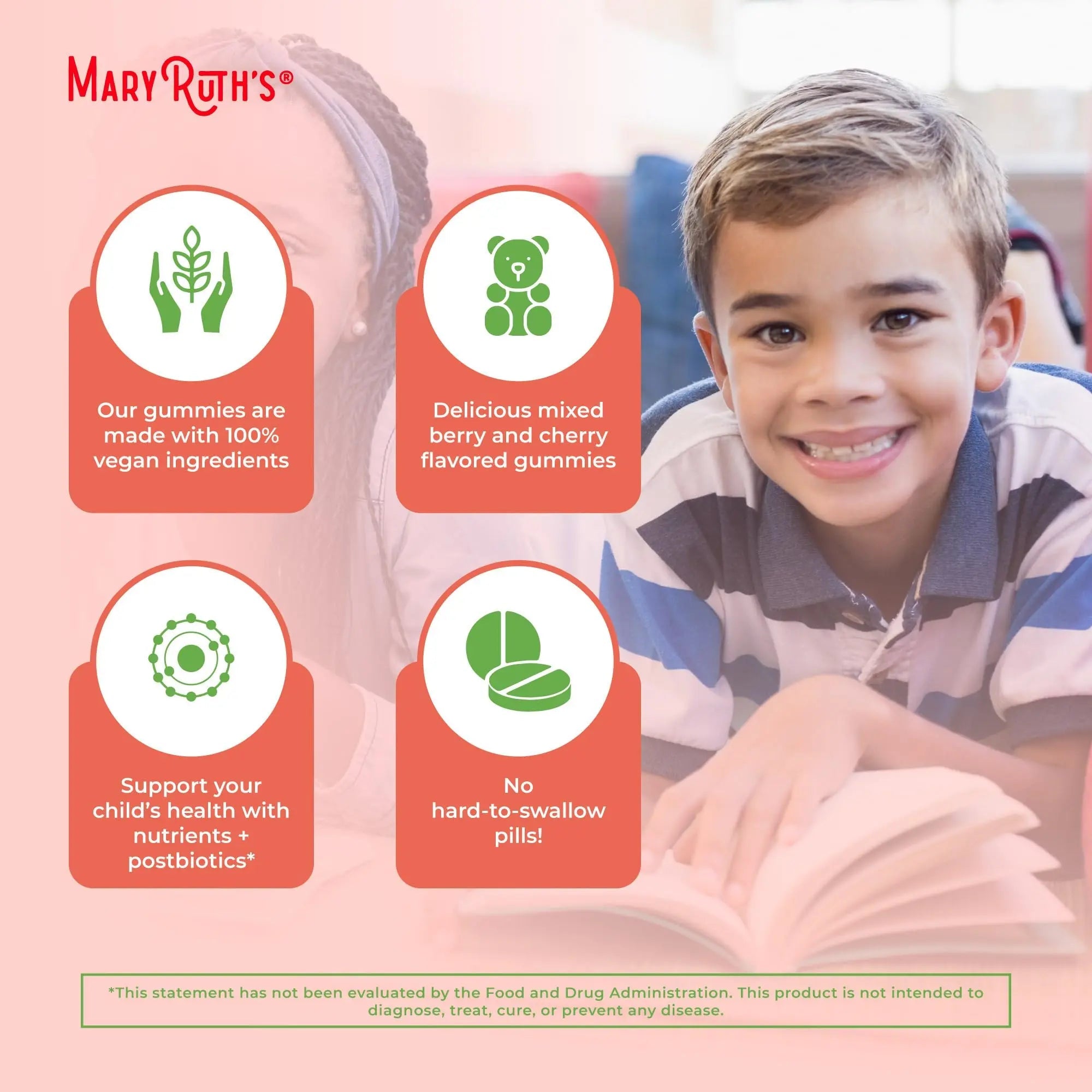 Kids Vitamins by MaryRuth's | USDA Organic | Multivitamin Gummies + Postbiotics for Ages 4+ | Multivitamin for Kids with Lactobacillus Rhamnosus | MaryRuth Organics Au supplements