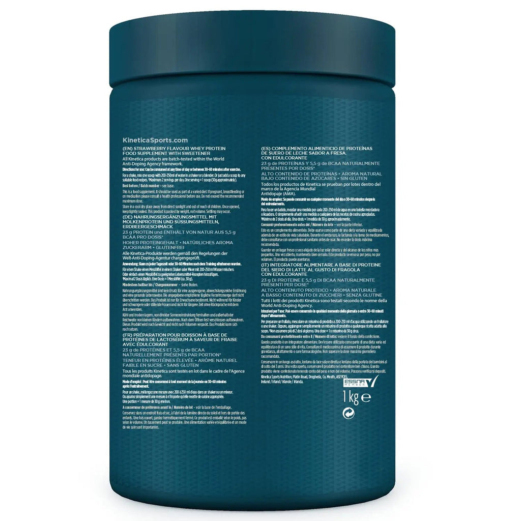 Kinetica Premium Whey Protein Powder | Grass Fed | Strawberry | 1kg | 33 Servings Kinetica Au supplements