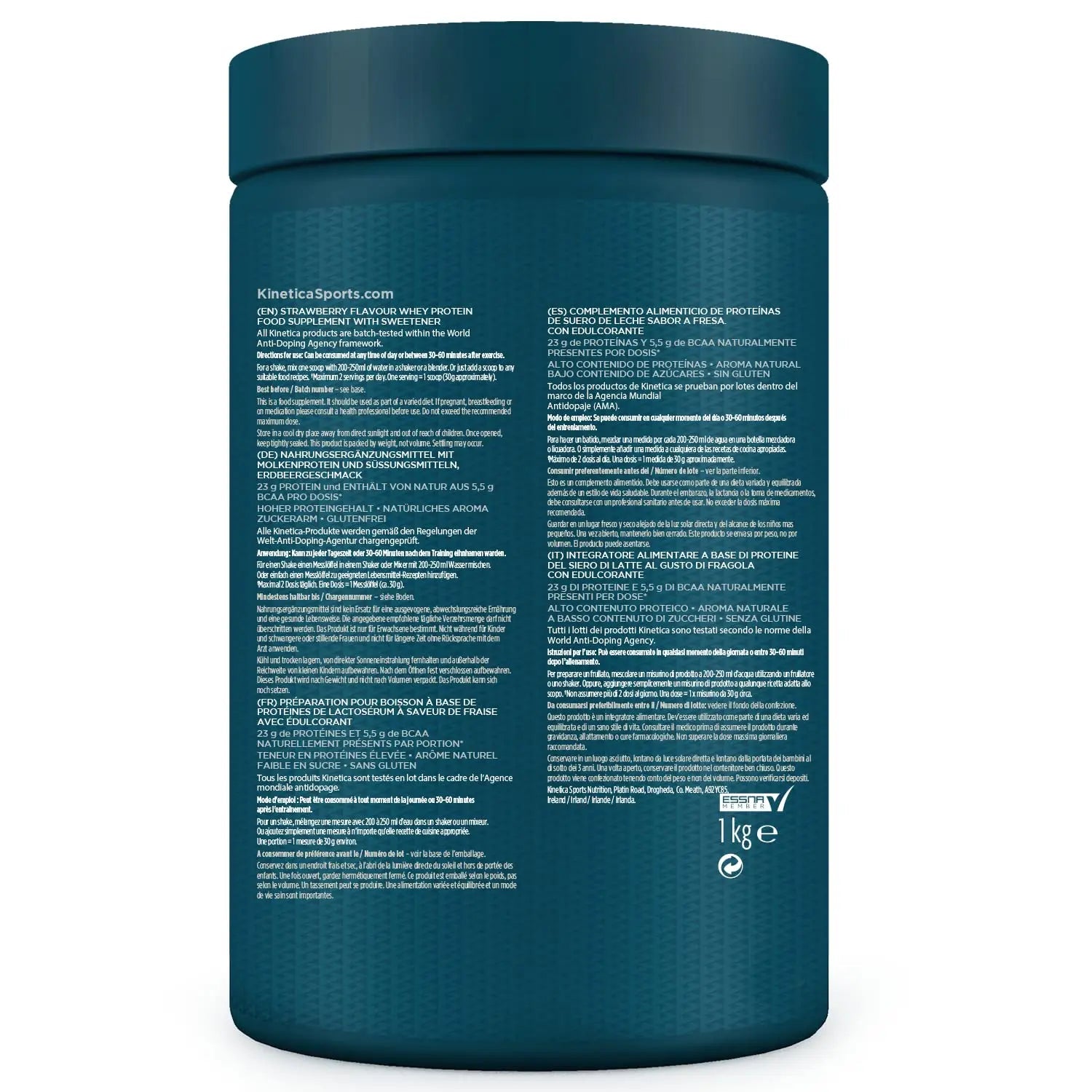 Kinetica Premium Whey Protein Powder | Grass Fed | Strawberry | 1kg | 33 Servings Kinetica Au supplements