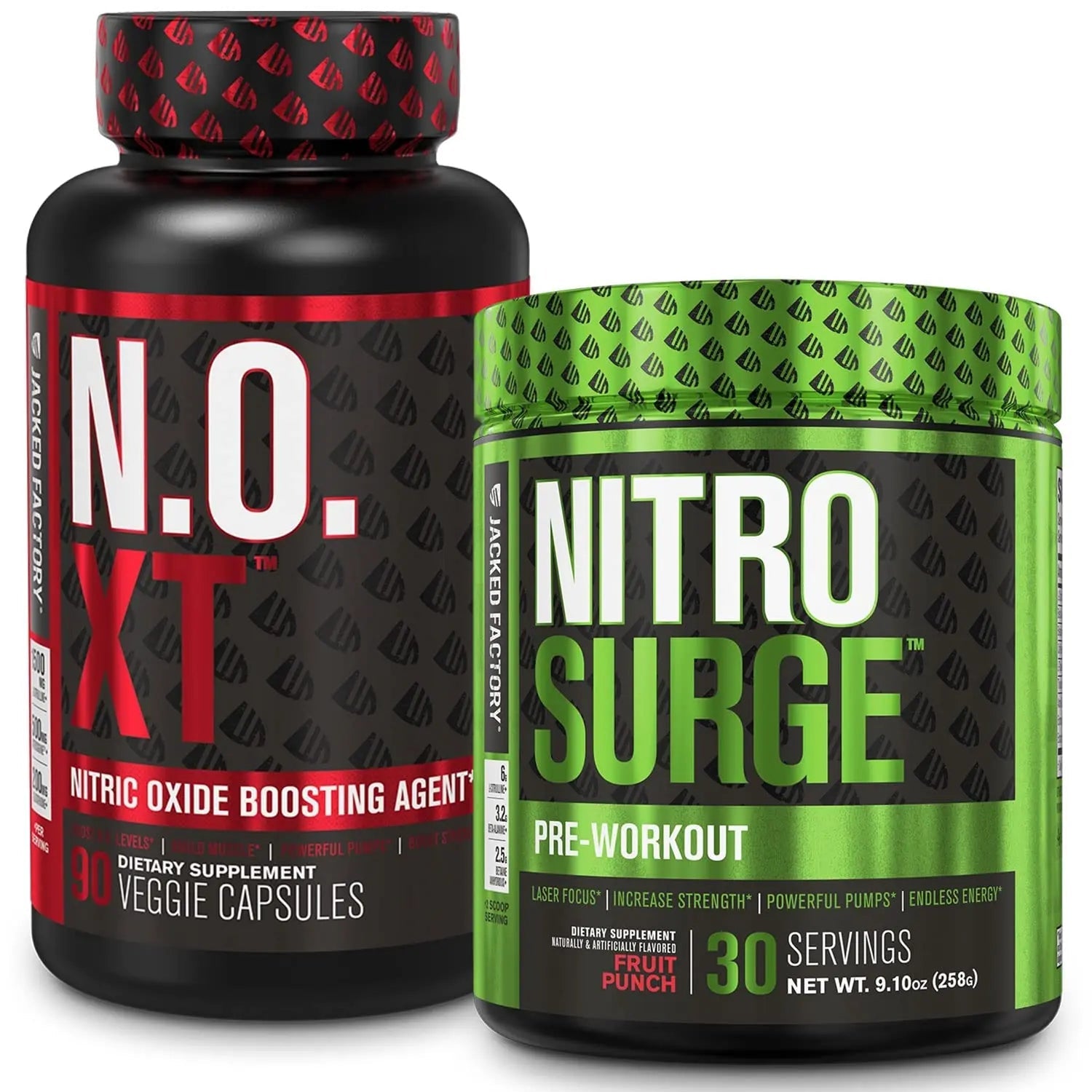 Jacked Factory Nitrosurge Pre-Workout in Fruit Punch & N.O. XT Nitric Oxide Booster Jacked Factory Au supplements