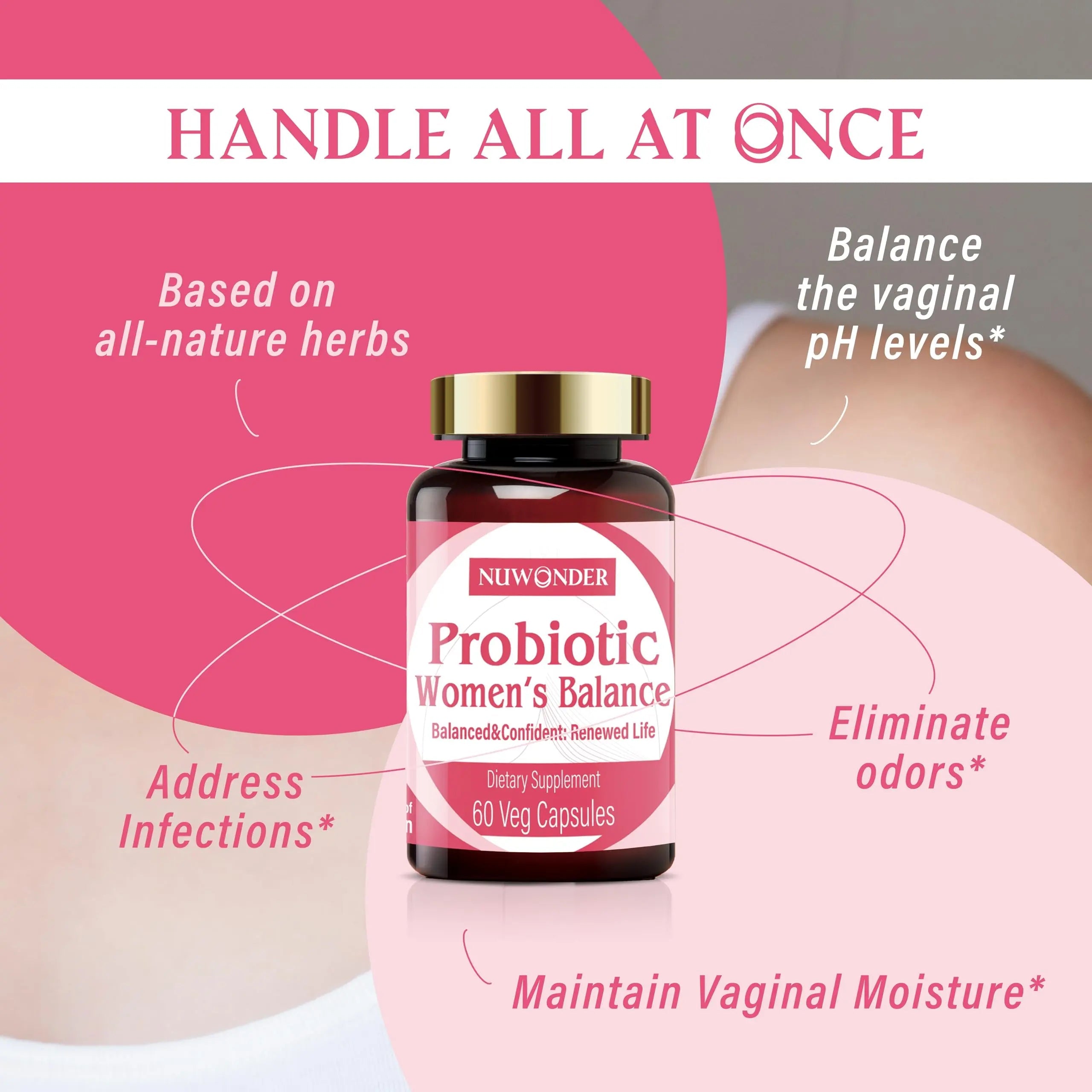 NUWONDER Women's probiotic - Natural Vaginal Support Supplement, Balanced & Confident NUWONDER Au supplements