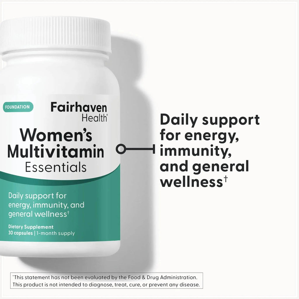 Fairhaven Health Womens Multivitamin Essentials | Once Daily Multivitamin for Women Support for Energy, Immune Health, Eye Health, Hormone Balance | Fairhaven Health Au supplements