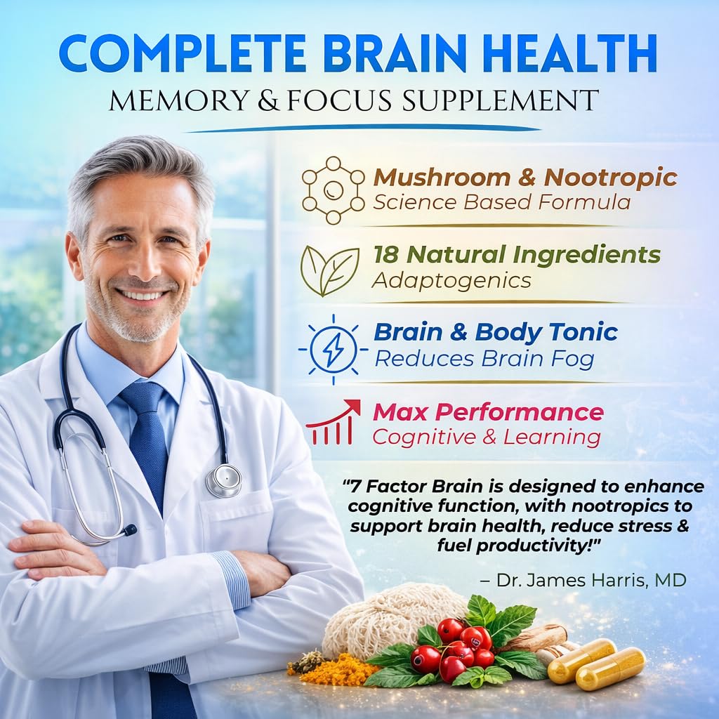 Brain Supplements for Memory & Focus - Nootropic Brain Health - Cognitive Performance, Clarity, Energy, Mental Vigor, Shilajit - Alpha Choline, Lion's Mane, Bacopa, 18 Premium Ingredients SCIENCE FORCE Au supplements