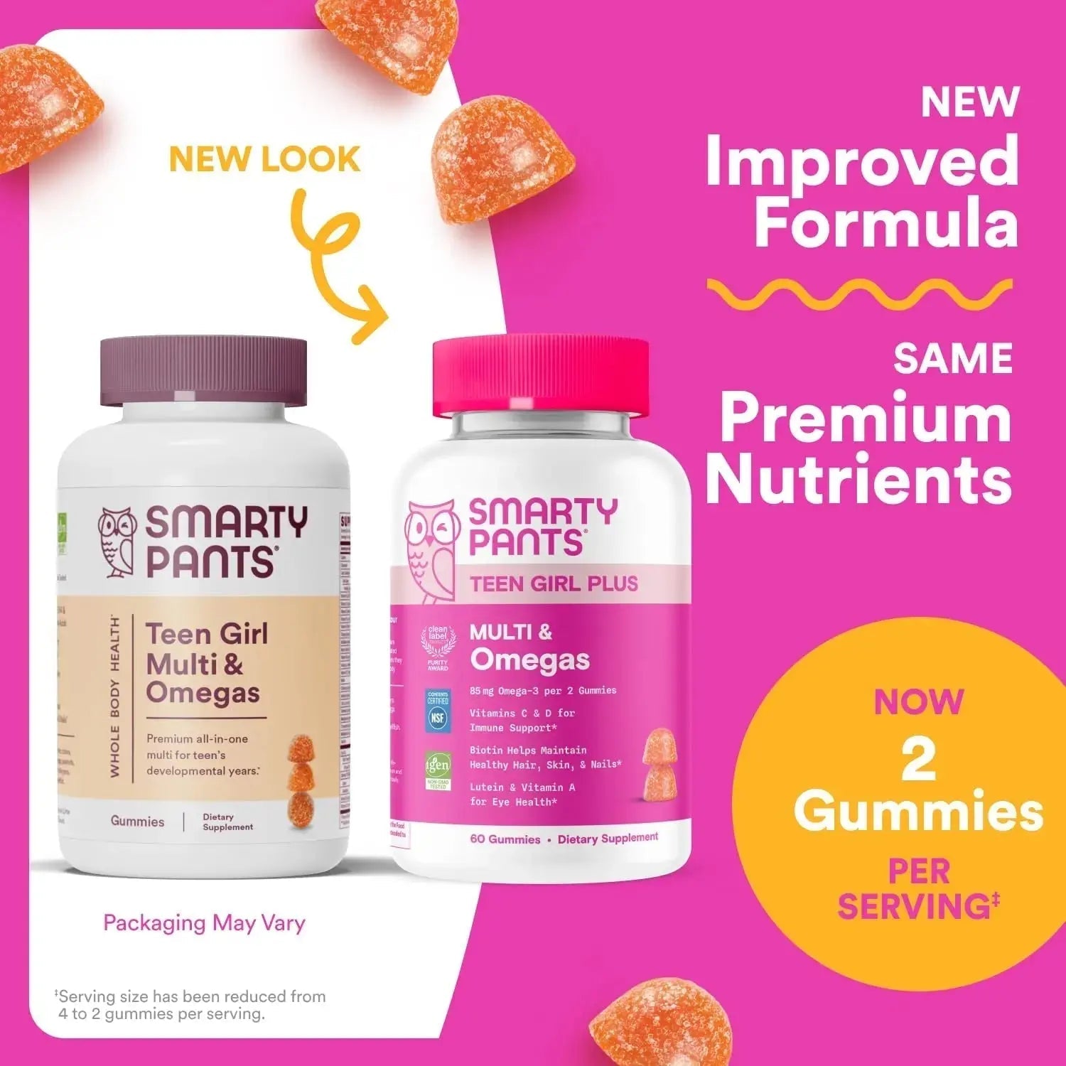 SmartyPants Teen Girl Multivitamin Gummies - Improved Formula: Omega 3 (DHA/EPA), Vitamin C, D3, B12, Vitamin A, K & Zinc SmartyPants Au supplements