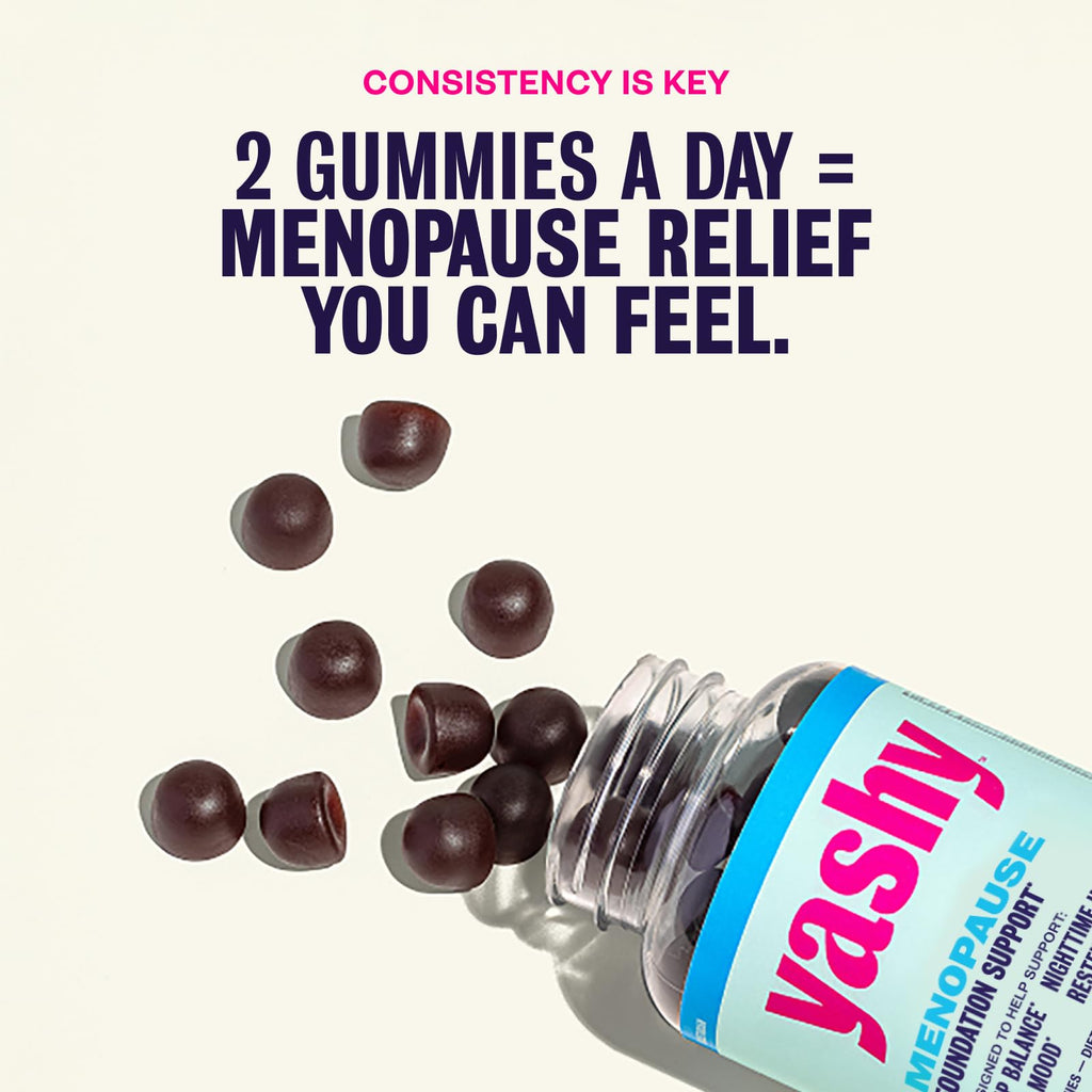Yashy Gummies for Menopause | Hormone-Free Supplements for Women | Clinically Backed | 30 Servings | Helps Alleviate Hot Flashes, Night Sweats, & Mood Swings | Supports Libido | BlackBerry Flavor YASHY Au supplements