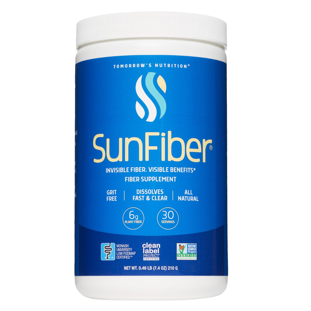 Tomorrow's Nutrition, Sunfiber, Prebiotic Fiber Supplement for Digestive Health, Low FODMAP, Gluten-Free, Unflavored, 30 Servings