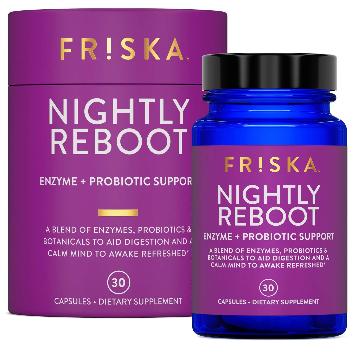 FRISKA Nightly Reboot Enzyme and Probiotics Supplement, Promotes Better Digestion FR!SKA Au supplements