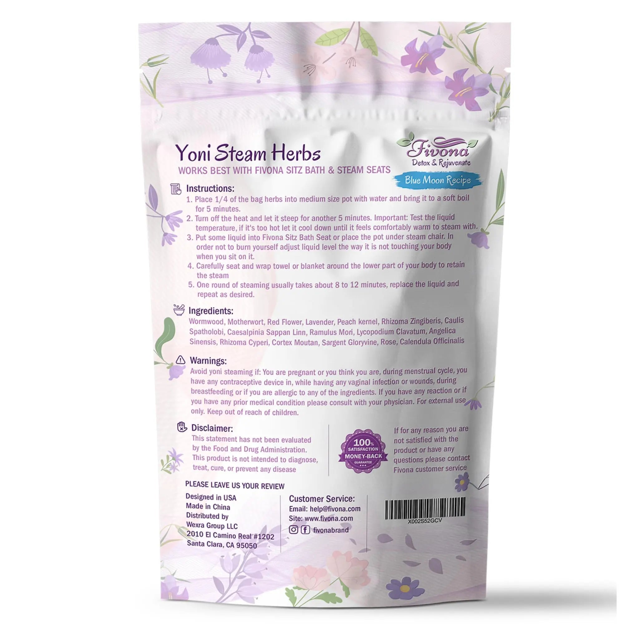 FIVONA Yoni Steaming Herbs - For Feminine Use And Rituals - V-Detox, Cleanse, Wash, Odor Control FIVONA Au supplements
