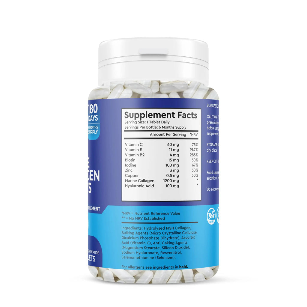 Marine Collagen Tablets 1200MG - 2400MG - 180 Days Supply Generic Au supplements