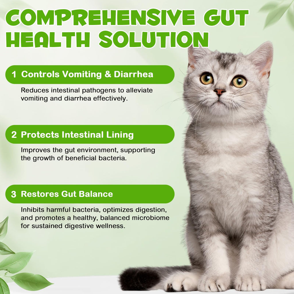 Liquid Cat Probiotic, Natural 3 in 1 Probiotic for Cats, Cat Digestive Support,Gut Health Support,Help with Diarrhea,Gas and Bloating, Cat Herbal Supplements- 60ml VOSIFSDIY Au supplements