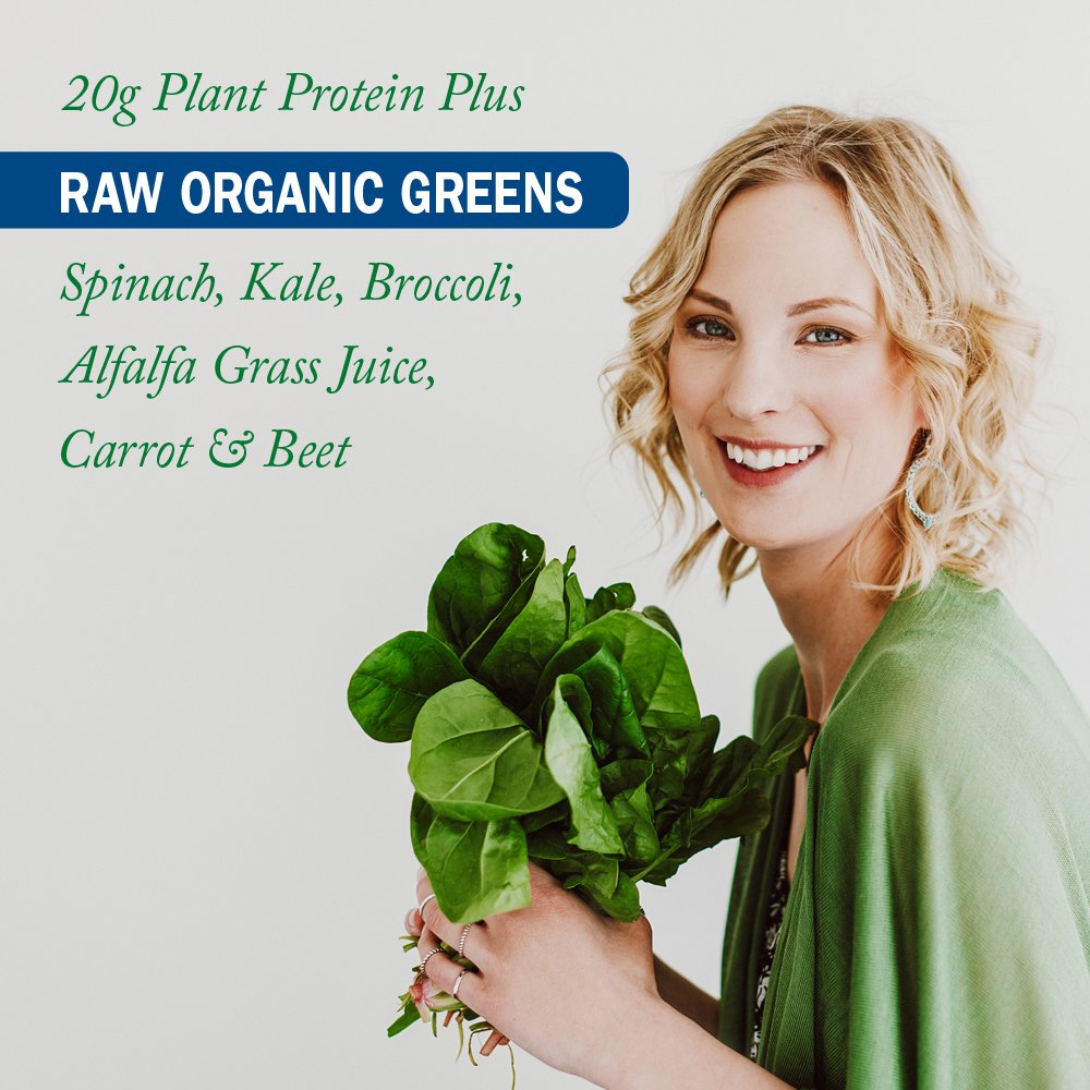 Garden of Life Raw Protein & Greens Vanilla Protein Powder – 20g Plant Based Greens Powder, Probiotics & Enzymes, Post-Workout Recovery, Vegan, Gluten-Free, Non-GMO, 20 Servings