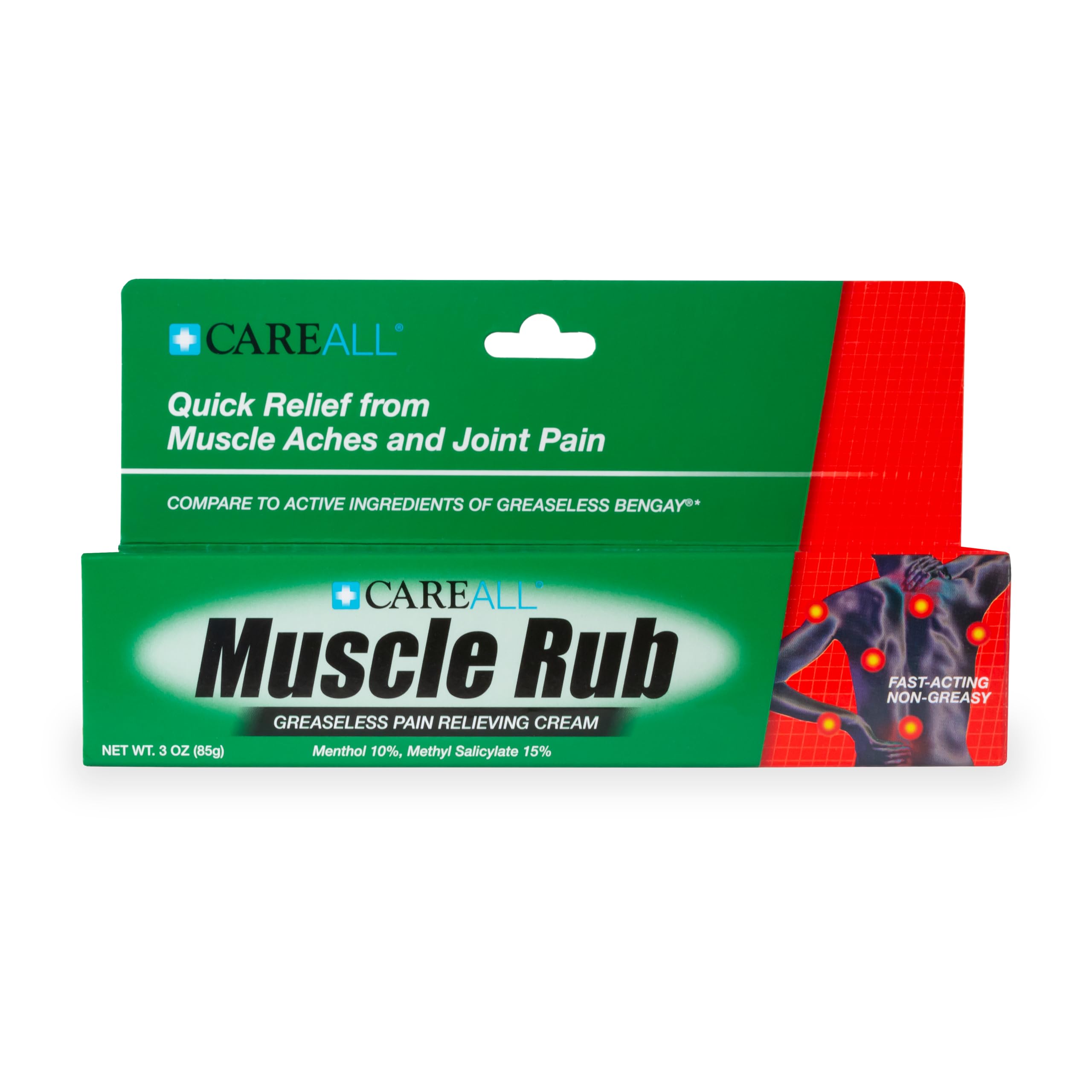 CareAll Muscle Rub Non-Greasy Cream 3.0 oz. Ultra Strength. Relief from Minor Aches and Pains in Muscles and Joints. 10% Menthol & 15% Methyl Salicylate CareAll Au supplements
