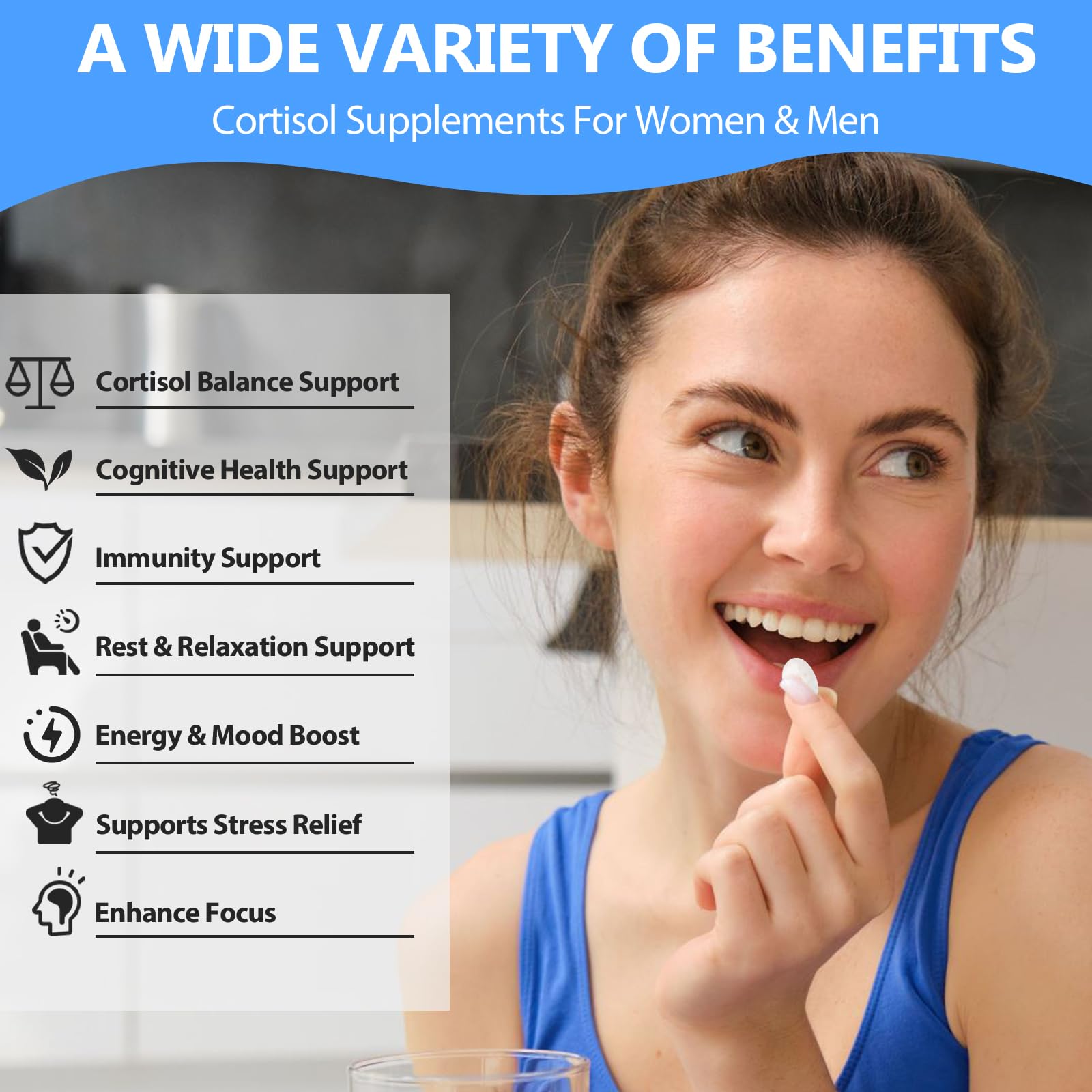 SCOLA Cortisol Supplement for Women and Men with Magnesium, Ashwagandha/L-Theanine, Cortisol Detox Manager, Cortisol Reducer Supports Relaxation & Calm, Mood, Sleep, 120 Count SCOLA Au supplements