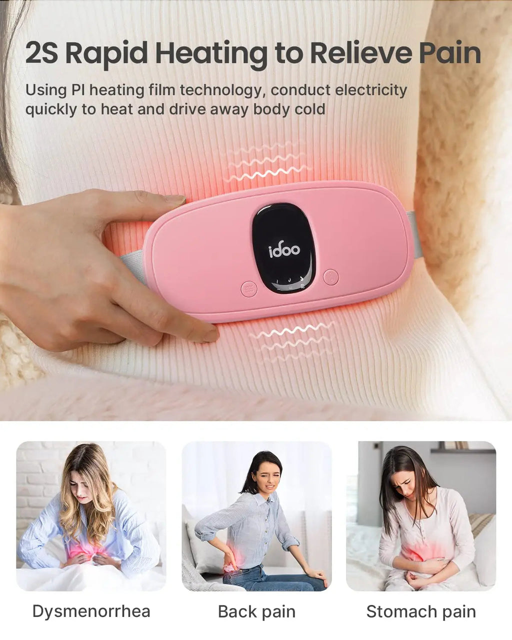 FSA HSA Eligible Portable Cordless Menstrual Heating Pad, iDOO Period Heating Pads iDOO Au supplements