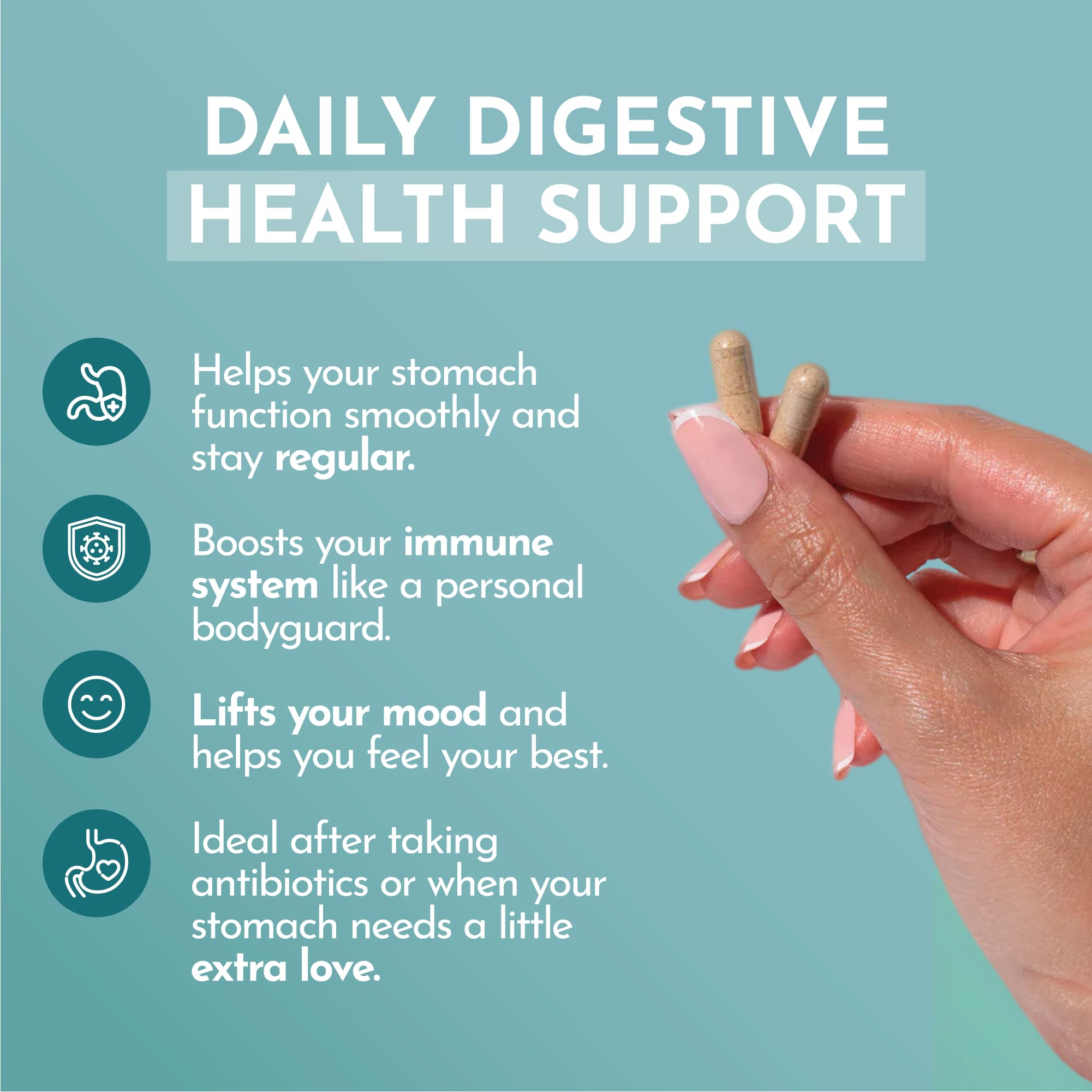 VITASEI Happy Flora, Probiotic Supplement 170 Billion CFU for a Healthy Gut Health with enzymes for Digestion, probiotics for Women and Men, 1 Bottle - 60 Capsules VITASEI Au supplements