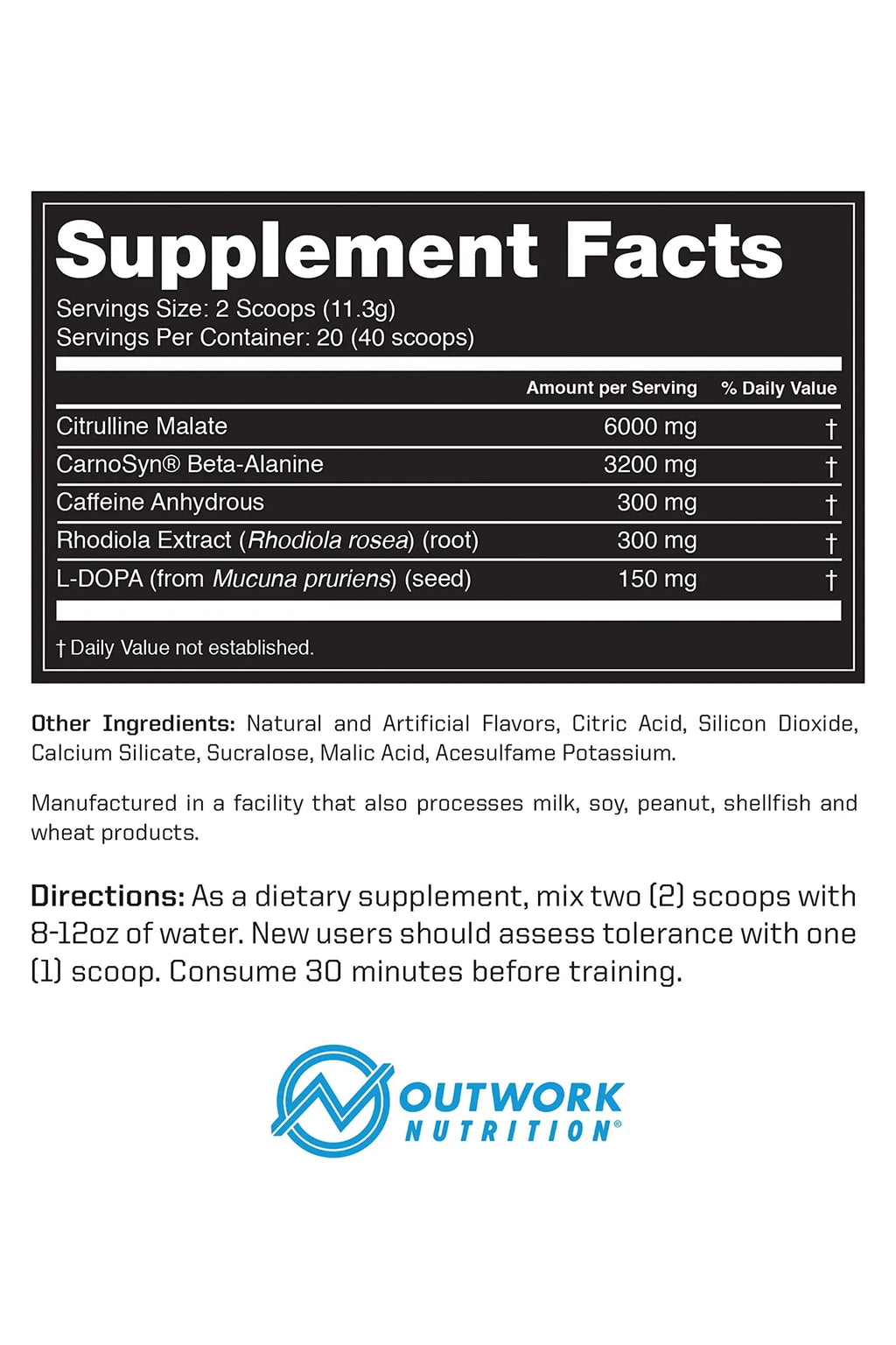 Outwork Nutrition Pre-Workout Supplement with Nootropics - Energy & Mental Focus Outwork Nutrition Au supplements
