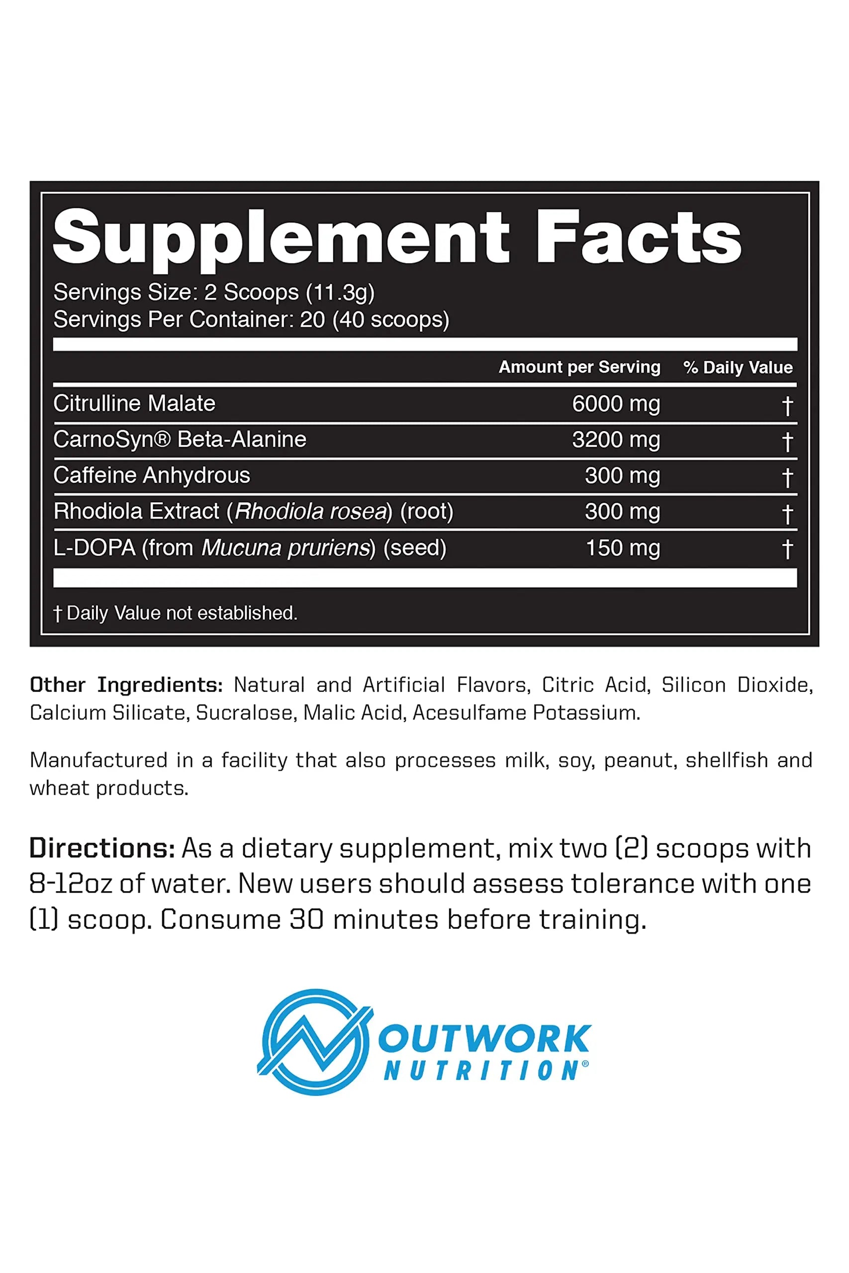 Outwork Nutrition Pre-Workout Supplement with Nootropics - Energy & Mental Focus Outwork Nutrition Au supplements