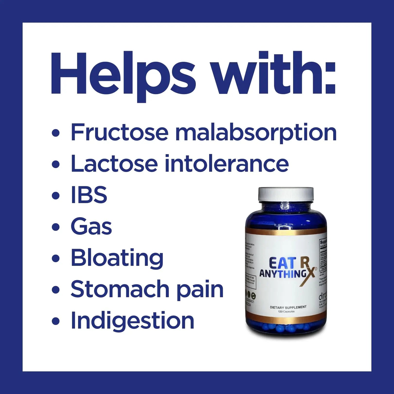 Dirobi Eat Anything Rx Xylose Isomerase Supplement, Digestive Enzymes for Fructose Dirobi Au supplements