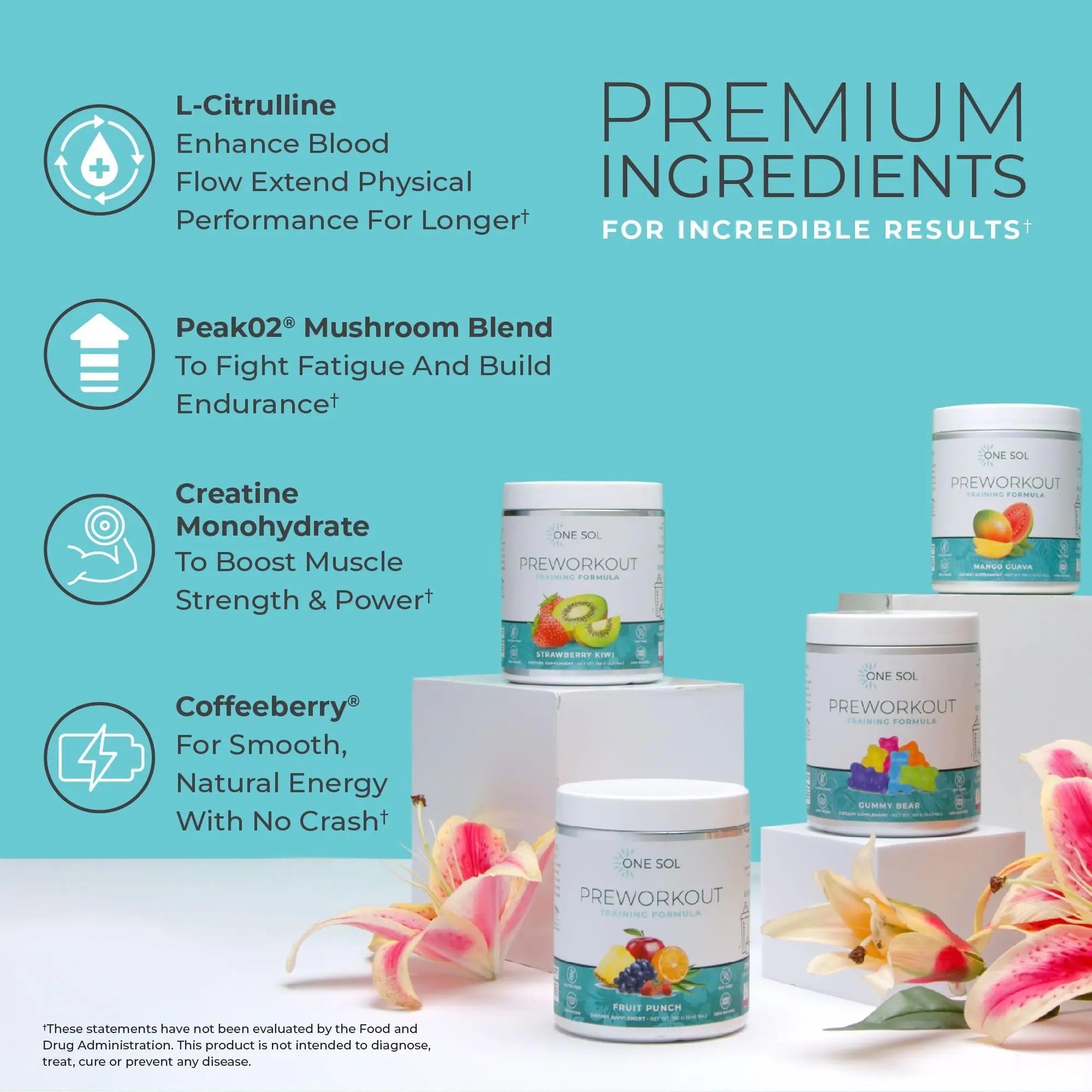 One Sol Pre-Workout for Women, Enhanced Pump & Focus, No Jitters Or Crash, Natural One Sol Au supplements