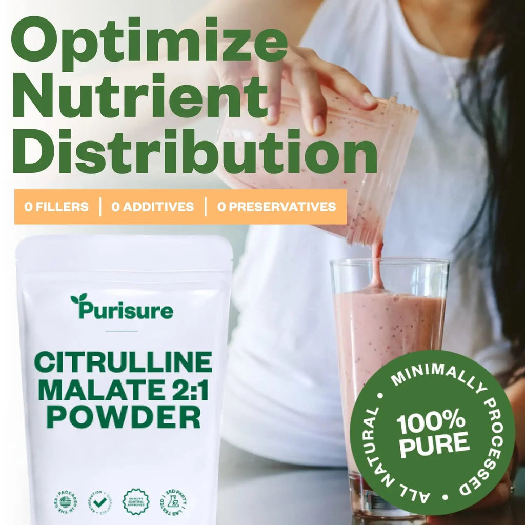 Purisure Citrulline Malate 2:1 Powder, 1 kg, Citrulline Supplement and Citrulline Nitrate Purisure Au supplements